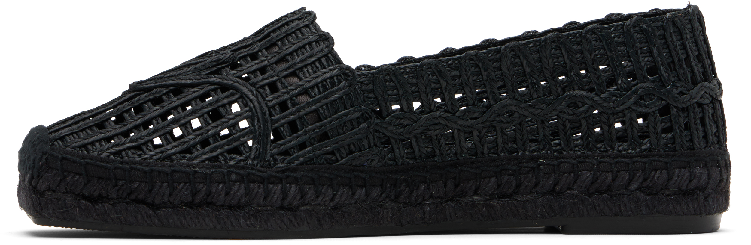 Weekend Max Mara Black Raffia-effect Espadrilles In Black