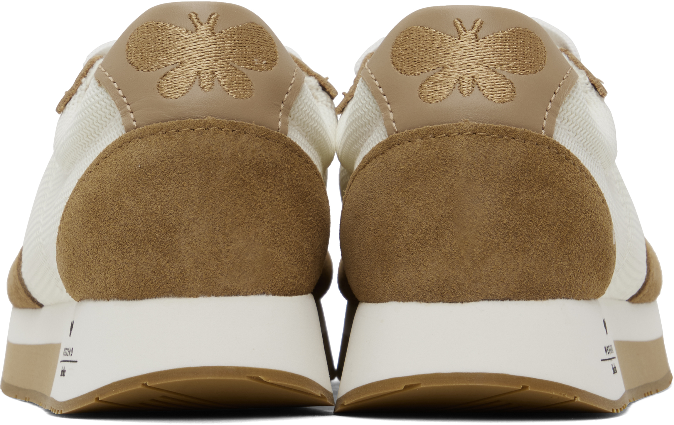 Weekend Max Mara Off-white & Tan Raro Sneakers In 001 Camel