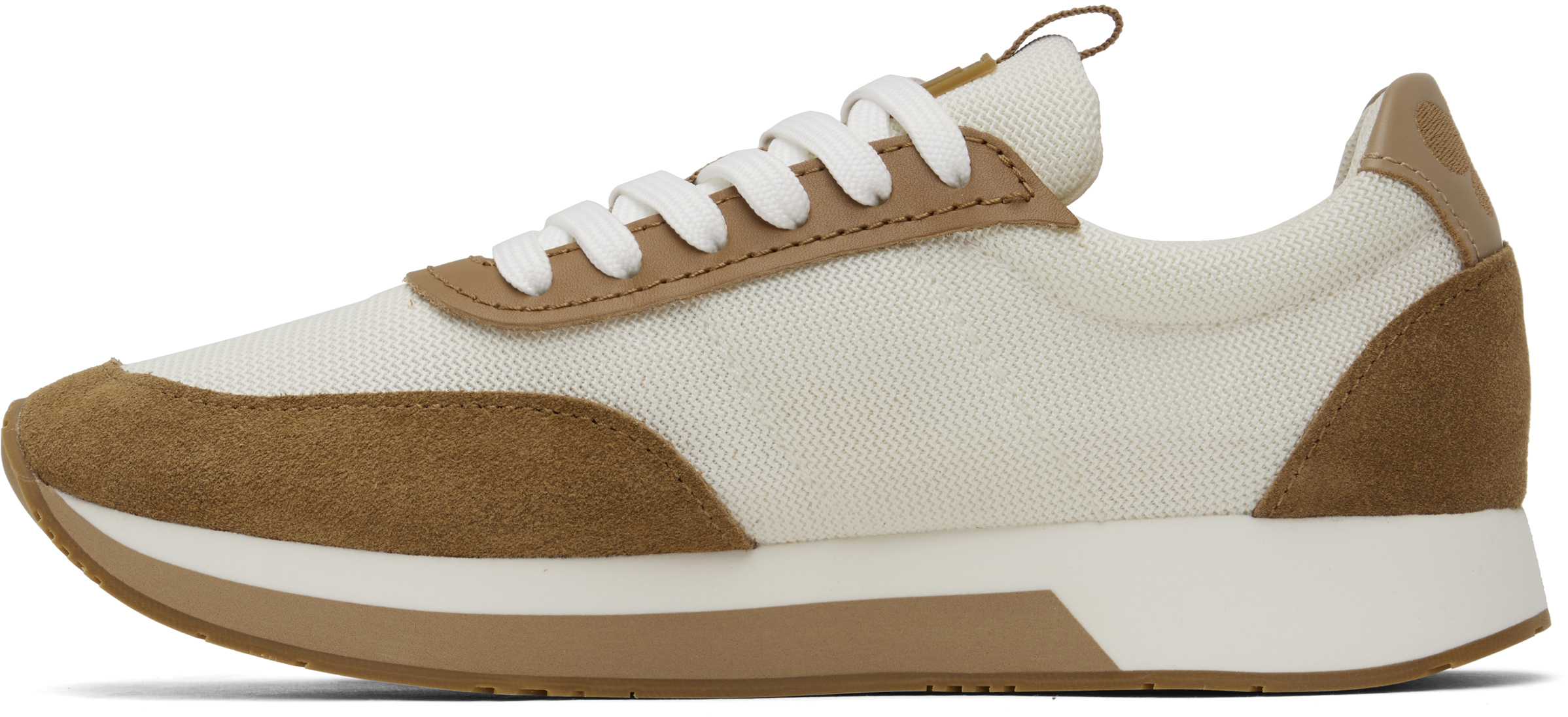 Weekend Max Mara Off-white & Tan Raro Sneakers In 001 Camel