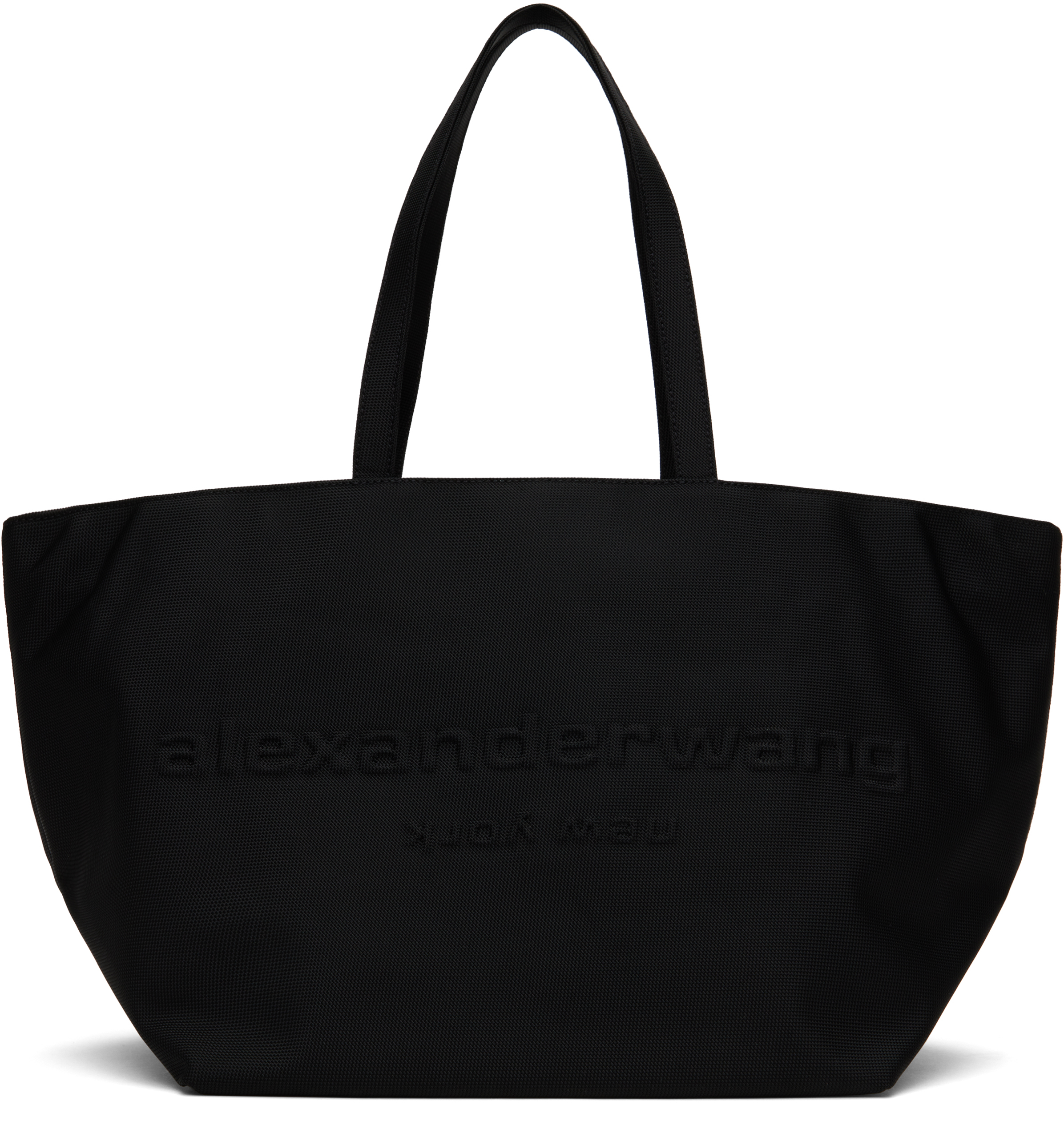 Black Punch Nylon Canvas Tote