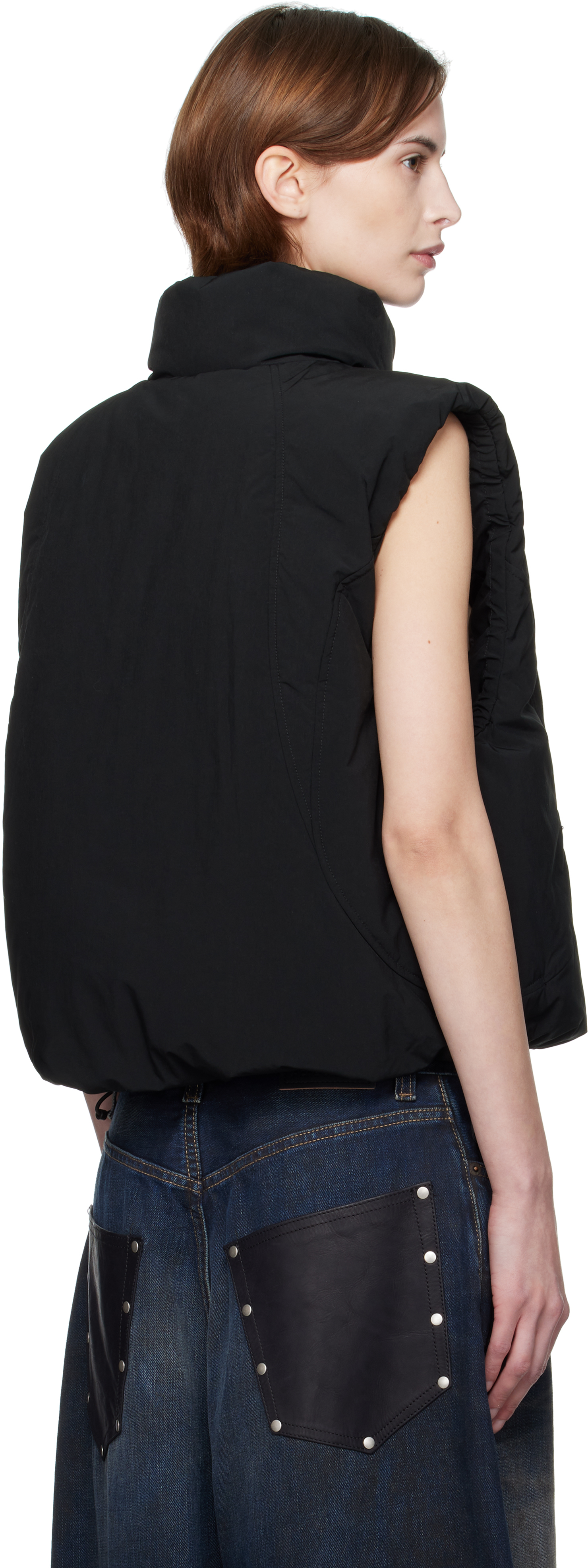 Alexander Wang High Collar Padded Down Jacket In Black
