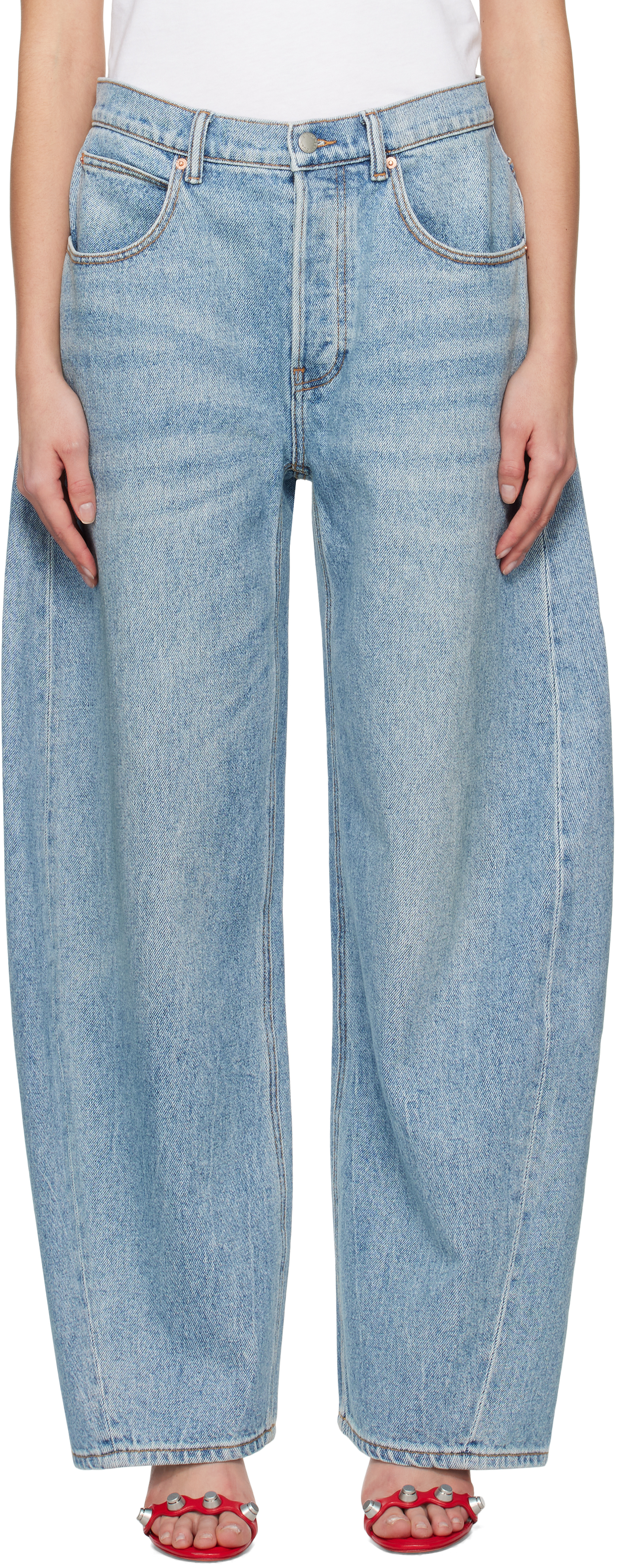 Blue Oversize Rounded Jeans