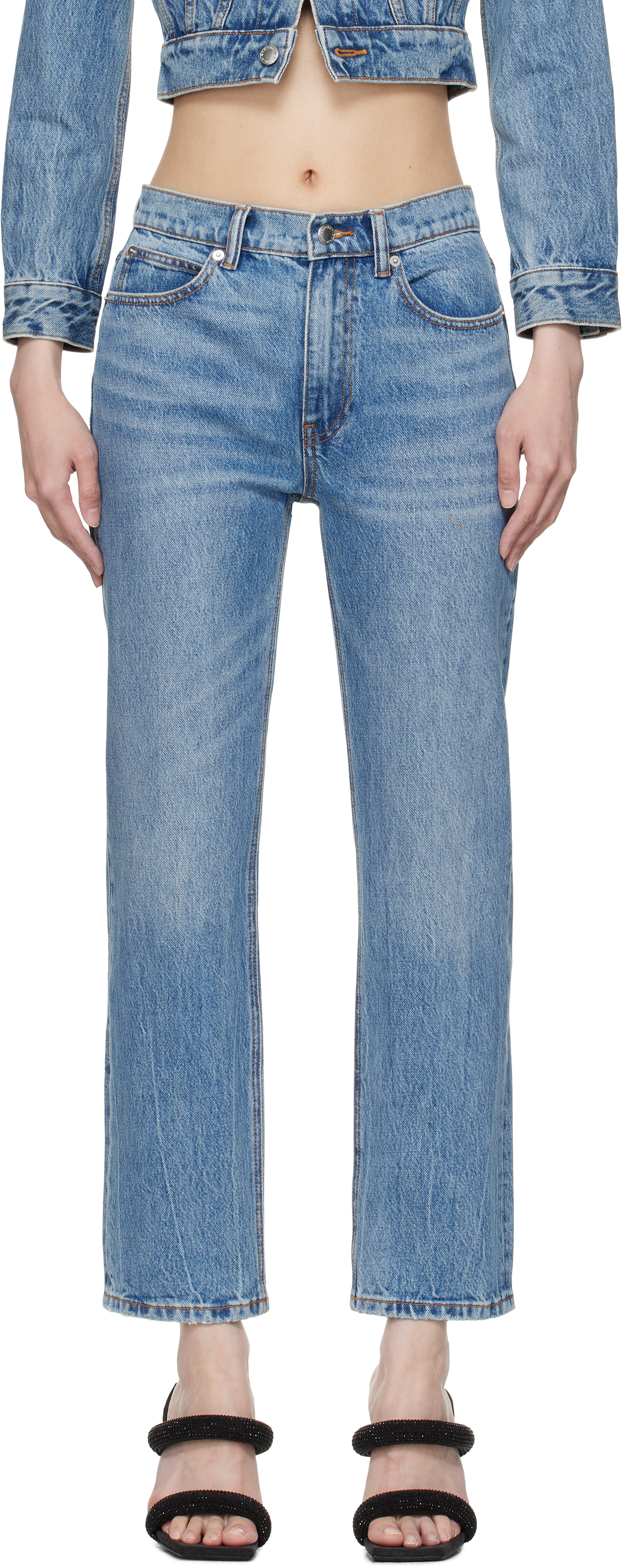 Alexander Wang ☆ブルー ストーブパイプ ジーンズ 232187F069010_1.jpg