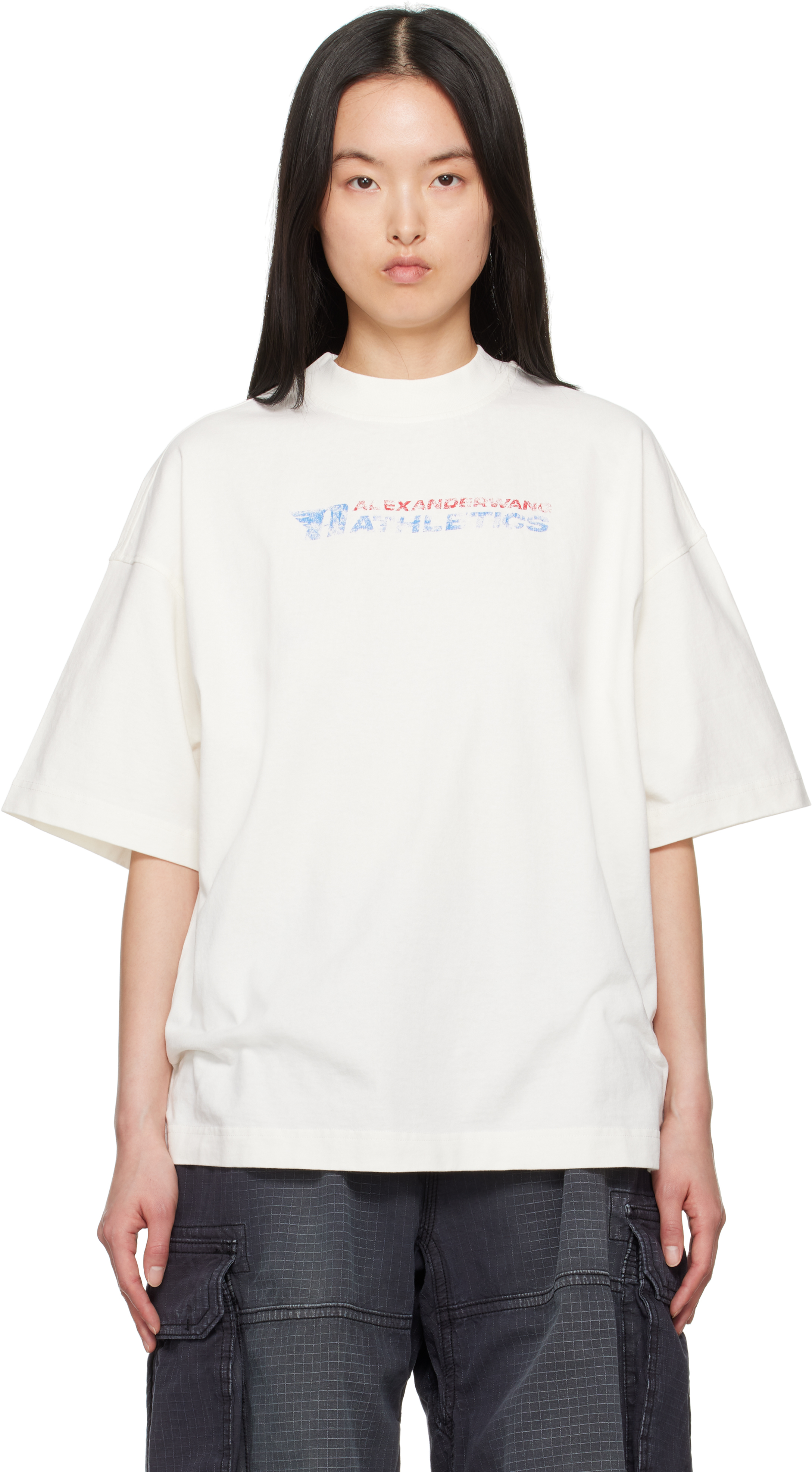 White Logo-Print Cotton T-shirt