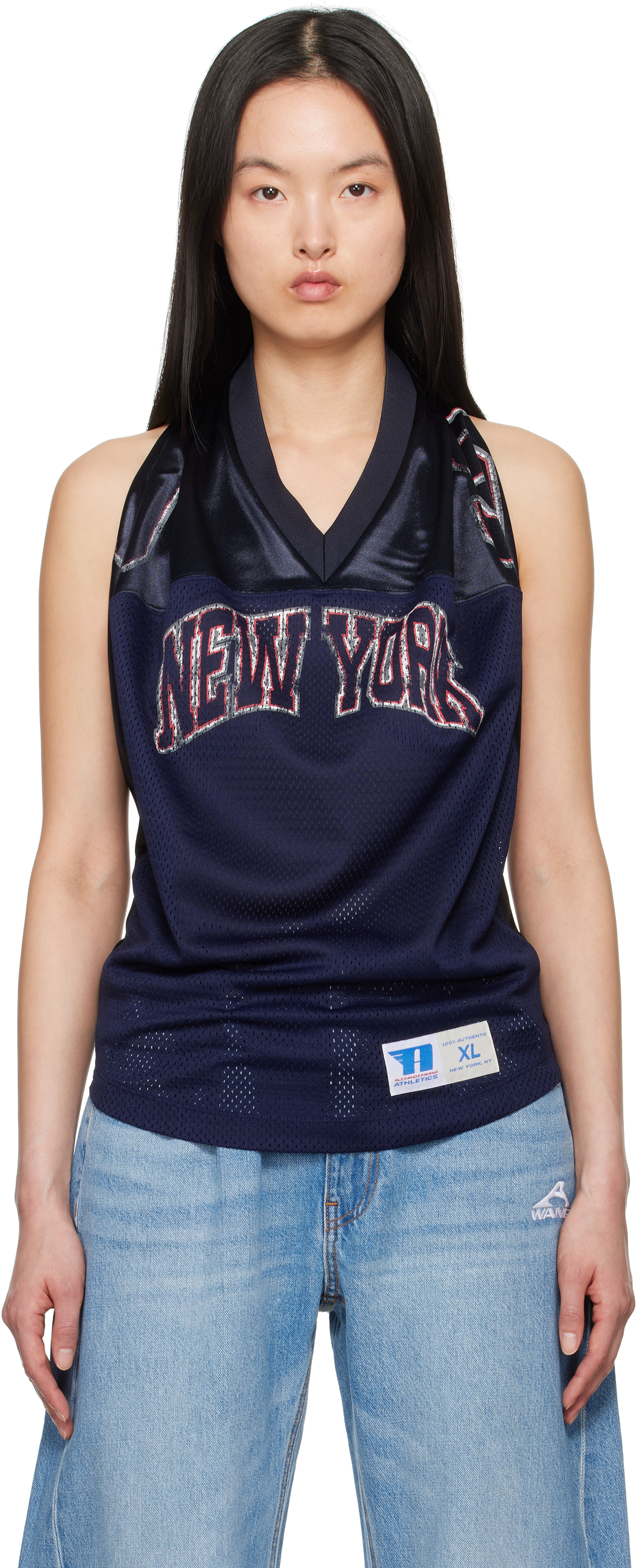 Navy Sport Jersey Tank Top