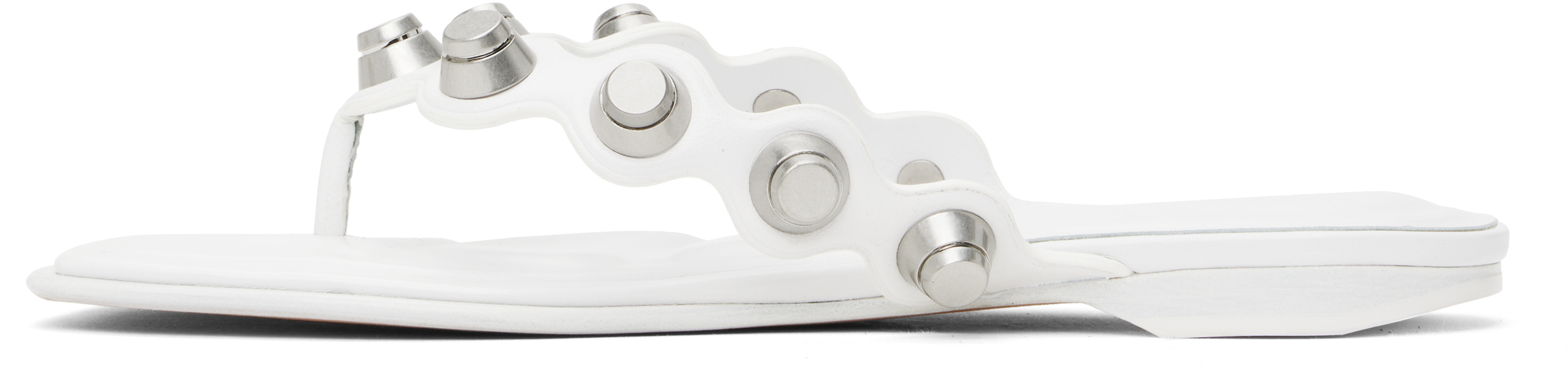 Alexander Wang White Rexa Thong Flat Sandals In Optic White