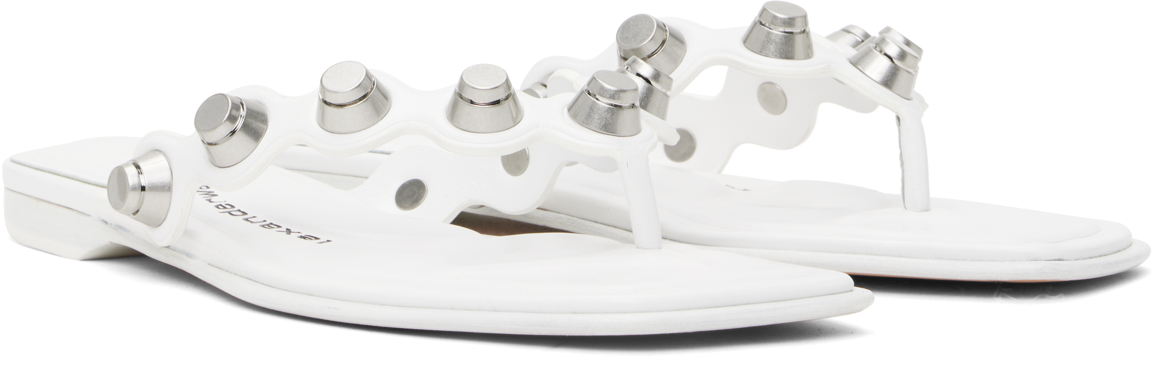 Alexander Wang White Rexa Thong Flat Sandals In Optic White