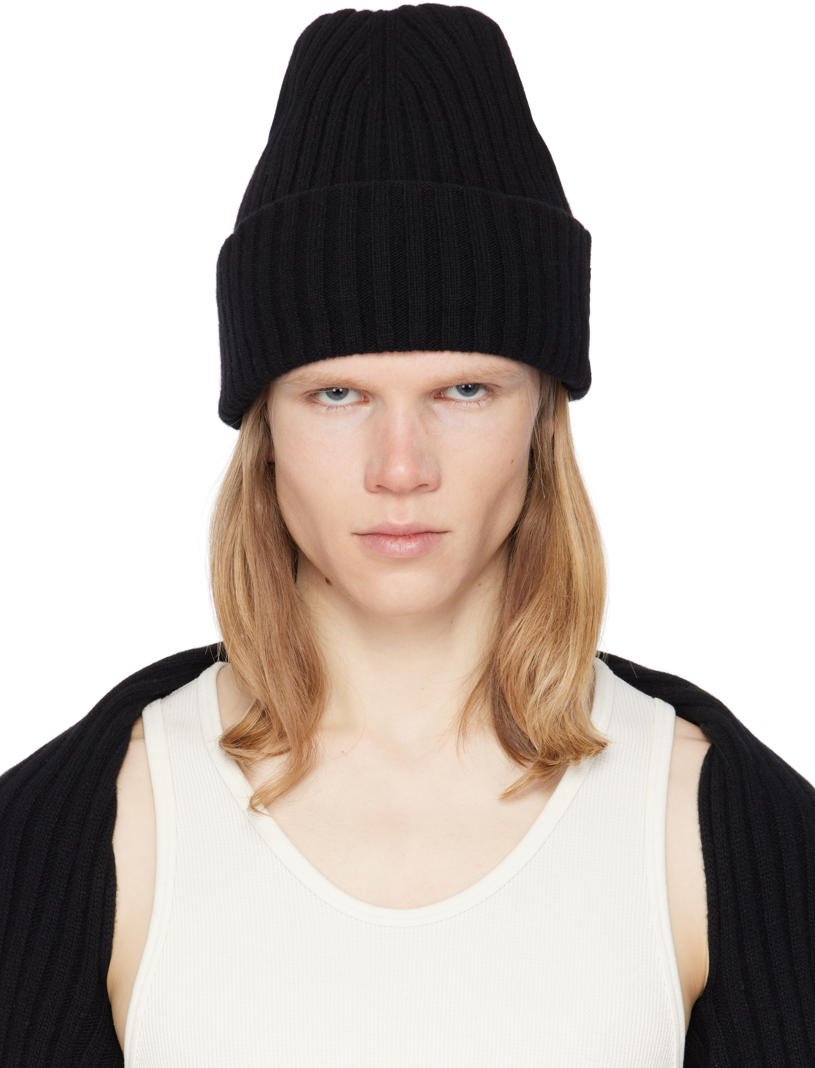 【関税込み】Alexander Wang ブラック リブ ロゴタグ ビーニー Alexander Wangのブラック リブ ロゴタグ ビーニーがセール中