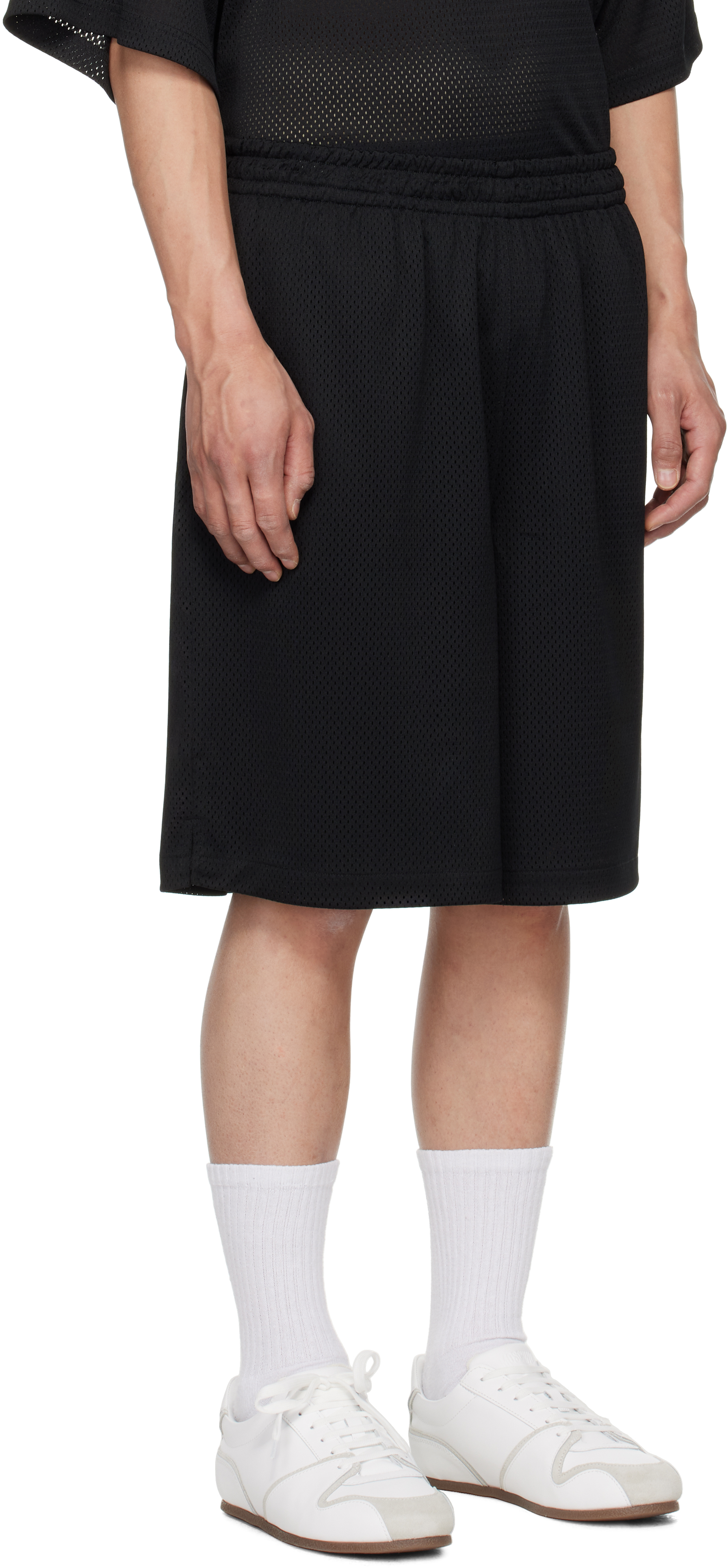 Alexander Wang Black Athletic Mesh Logo Basketball Shorts In Black