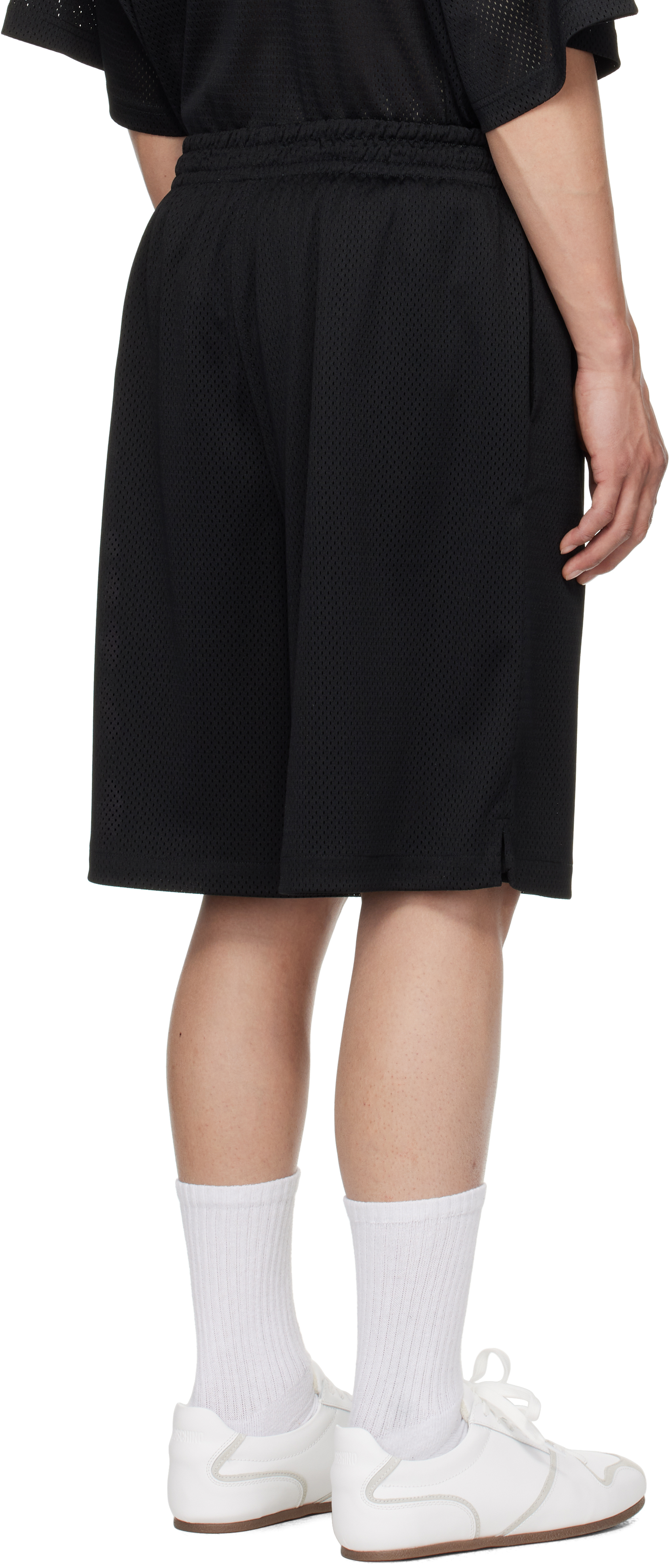 Alexander Wang Black Athletic Mesh Logo Basketball Shorts In Black
