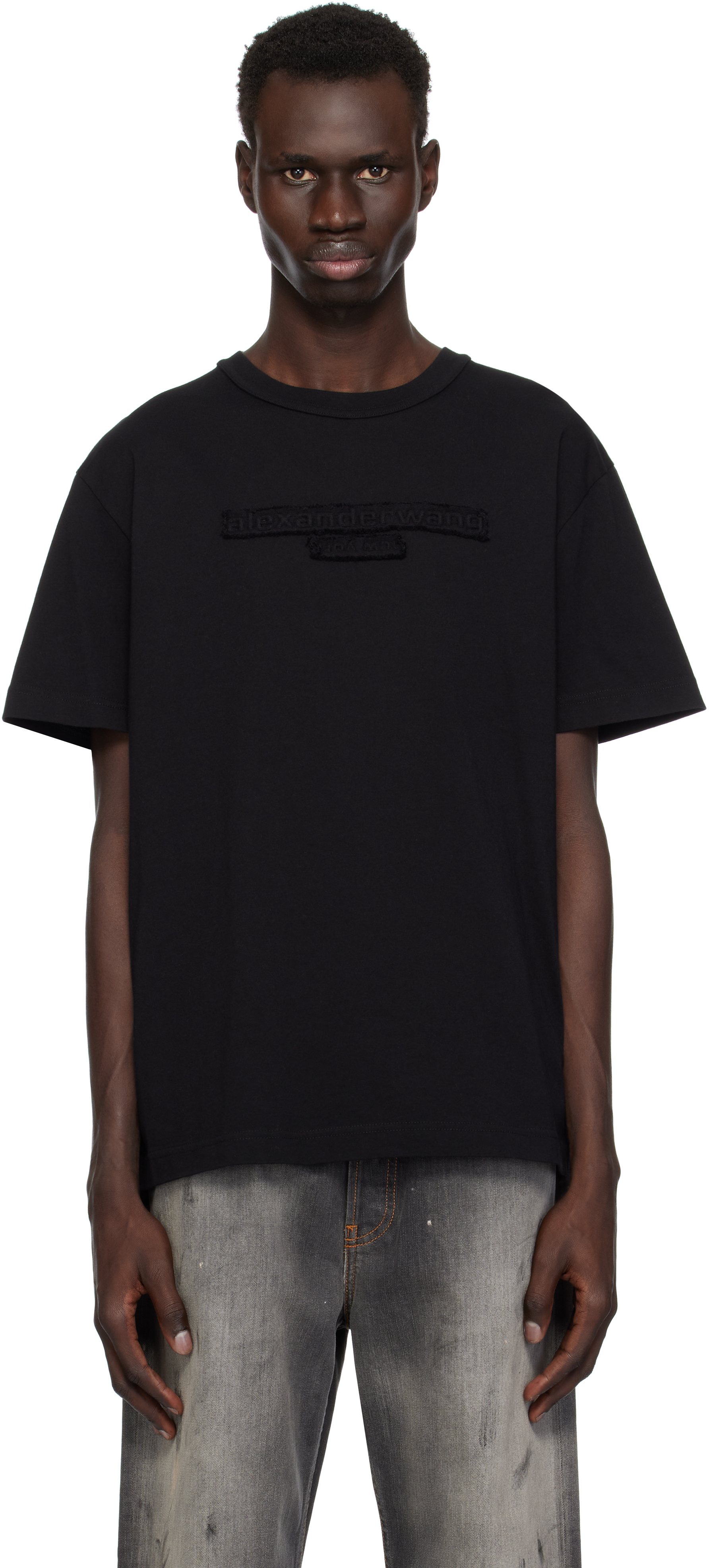 Alexander Wangのブラック ディストレスロゴ Tシャツがセール中