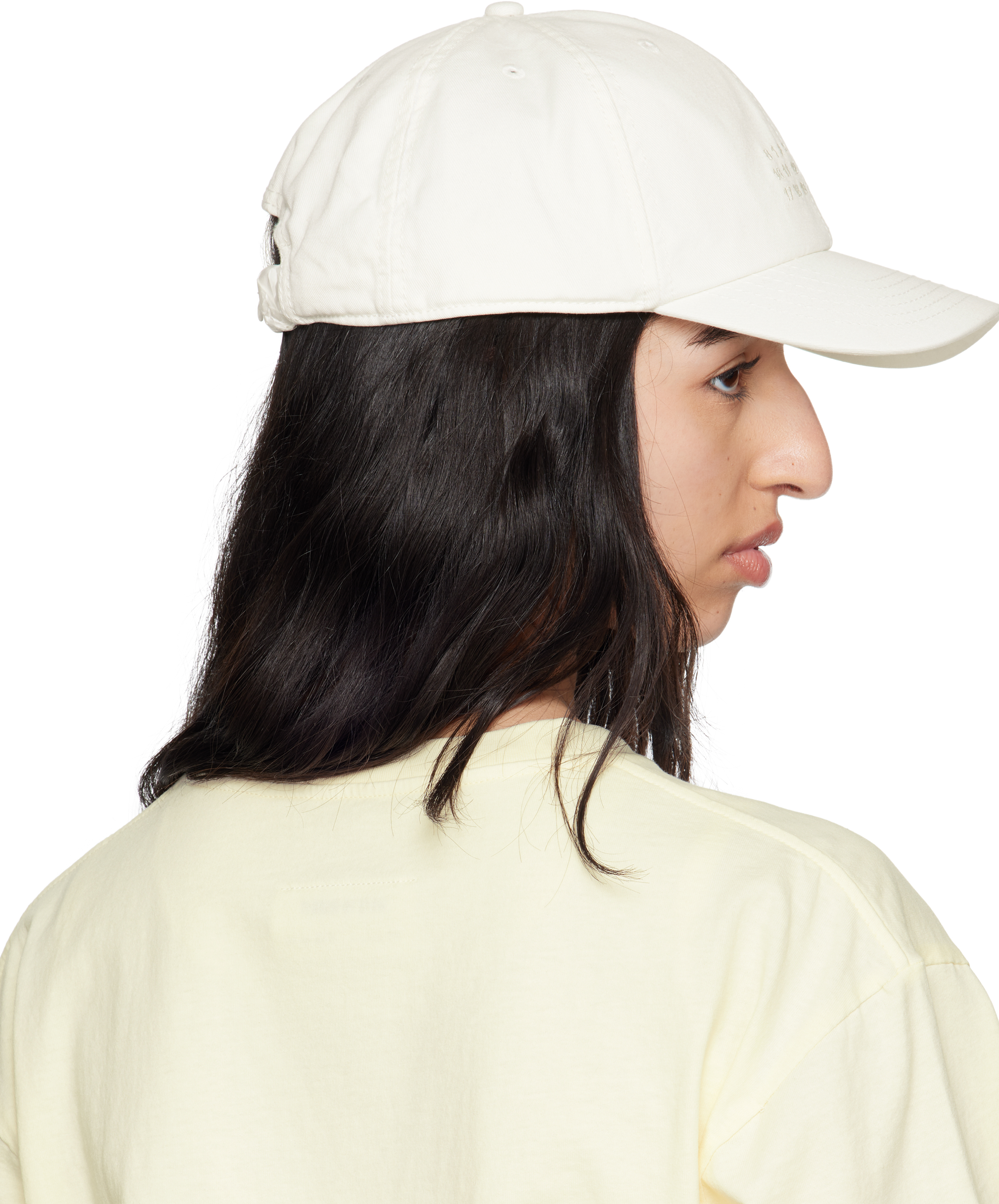 Mm6 Maison Margiela White Baseball Cap In 101 Off White