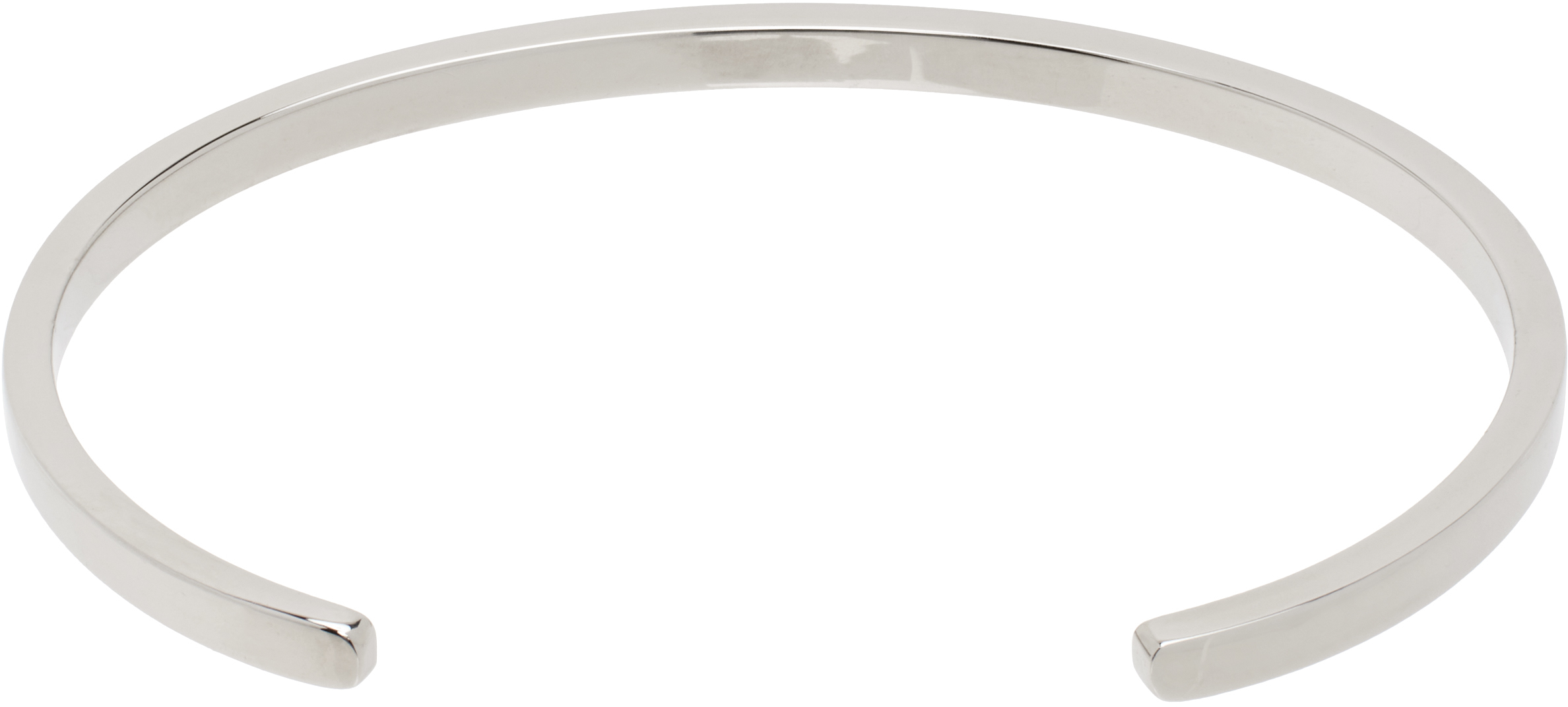Mm6 Maison Margiela Silver Numeric Minimal Signature Bracelet In 951 Polished Palladi