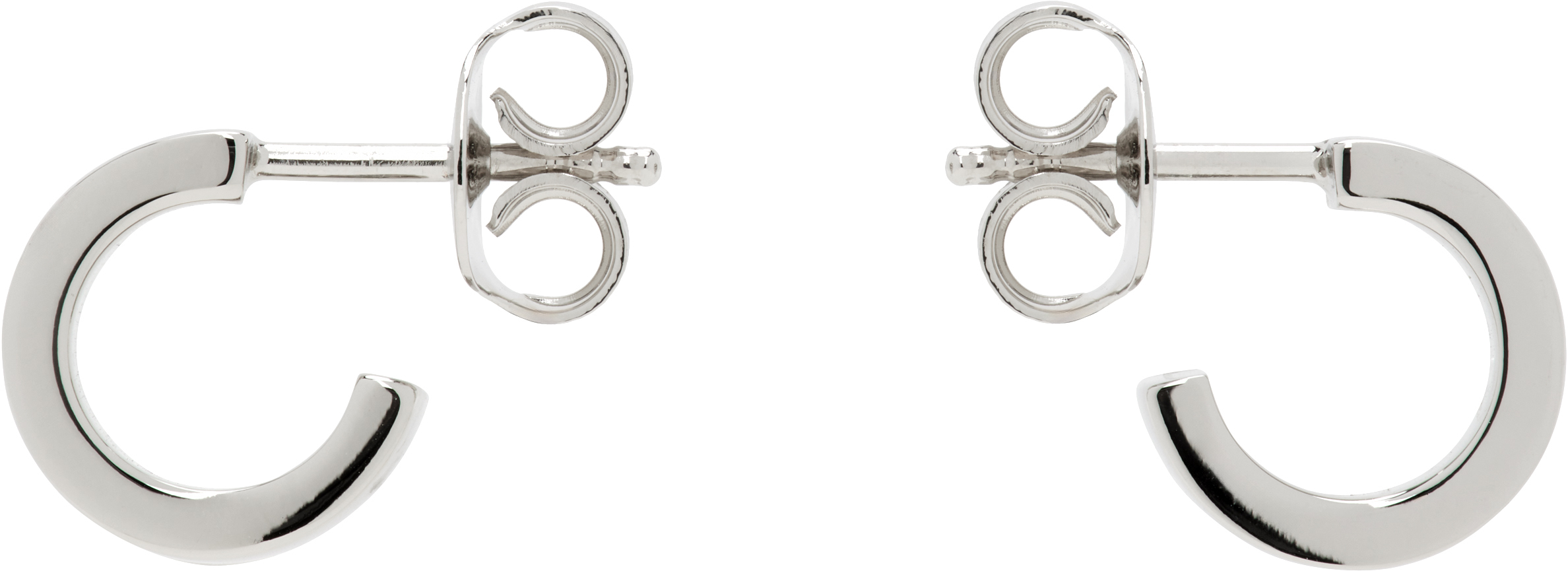 MM6 MAISON MARGIELA SILVER 'YEAR OF THE SNAKE' MINIMAL NUMERIC EARRINGS 