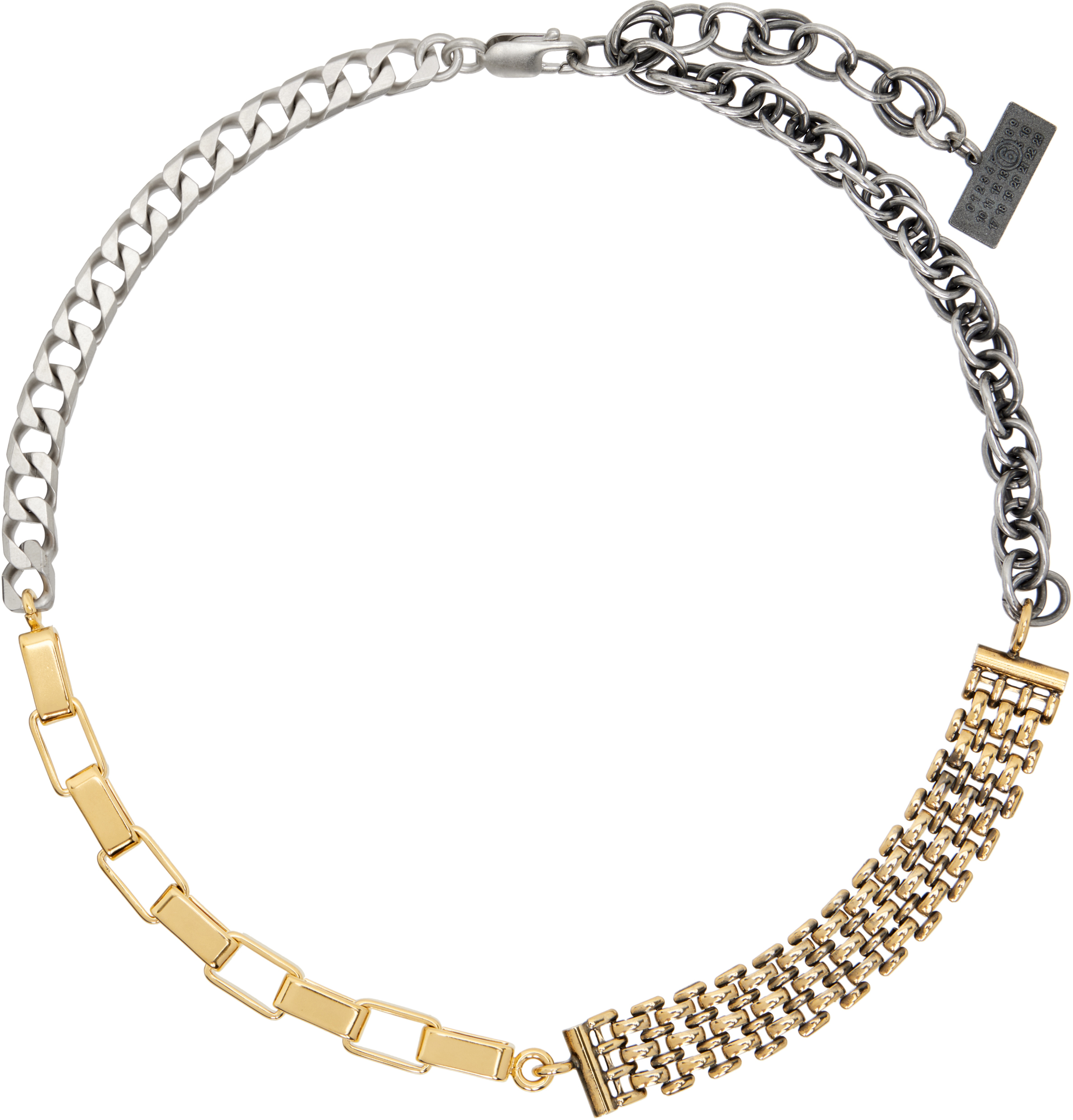 MM6 MAISON MARGIELA SILVER & GOLD MIXED CHAIN NECKLACE