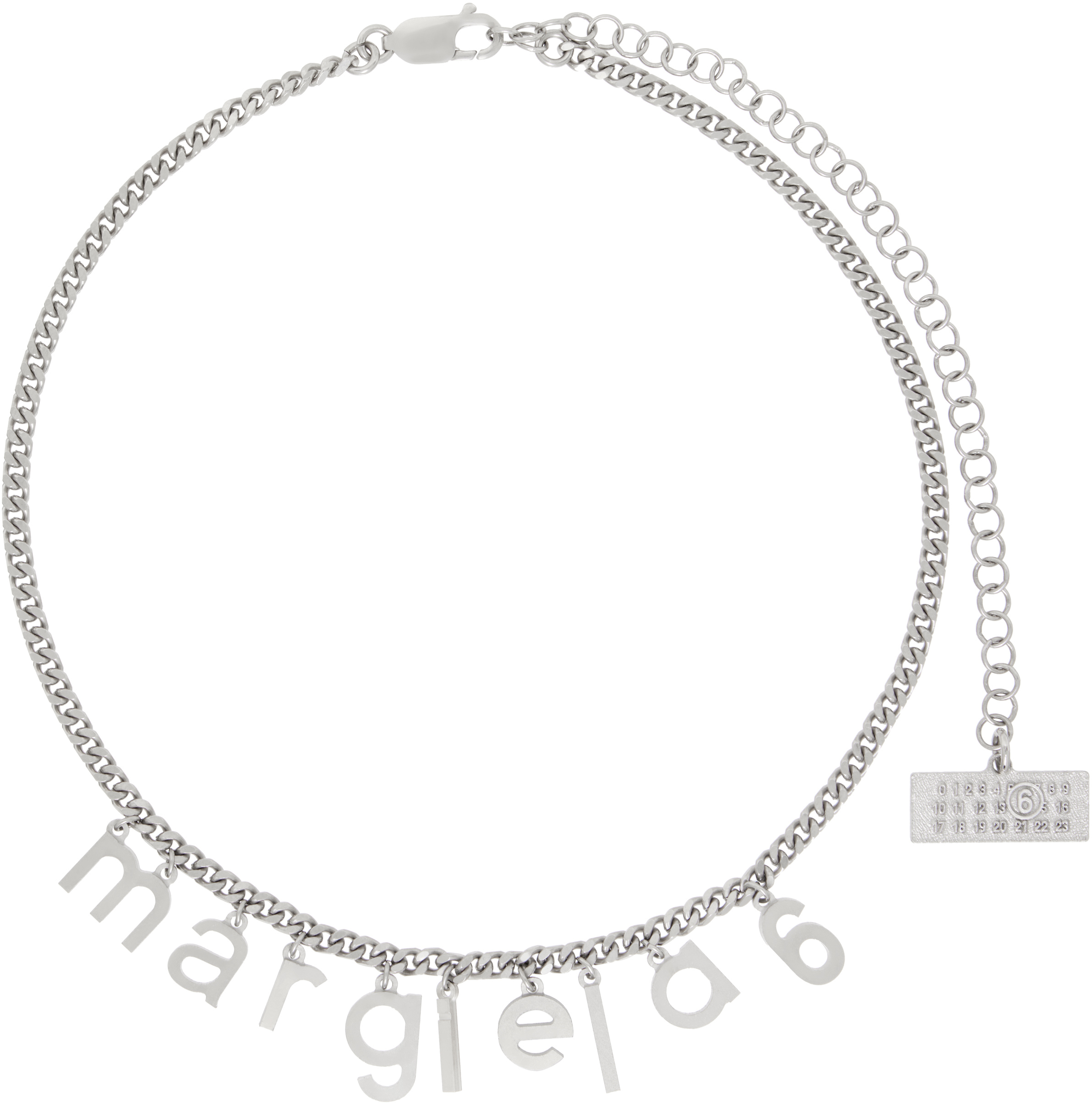 MM6 MAISON MARGIELA SILVER LETTER LOGO NECKLACE