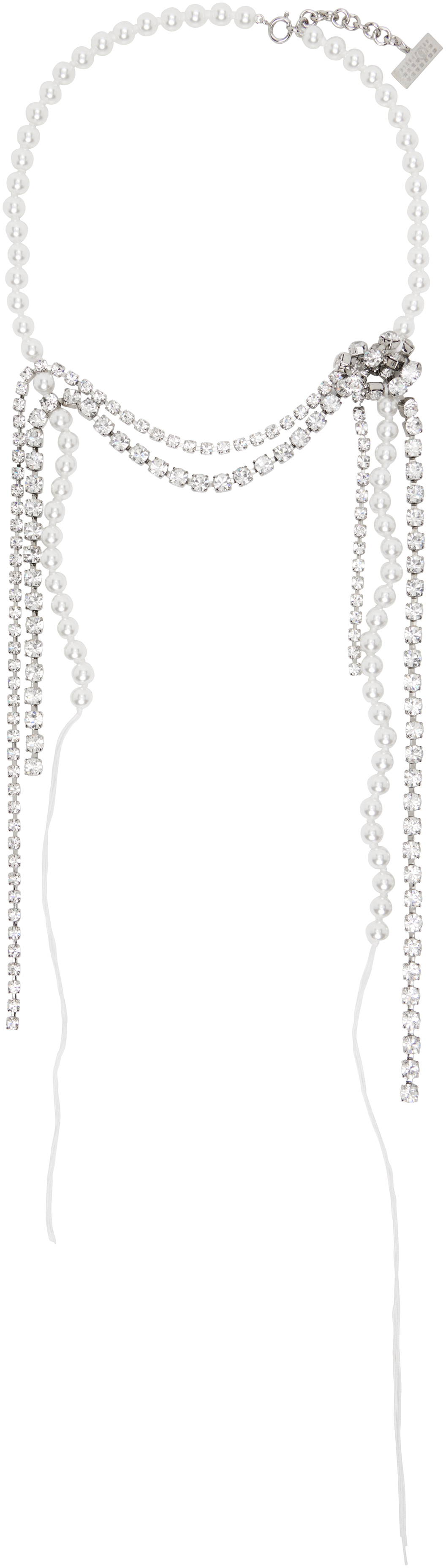 White & Silver Object Trouve Necklace