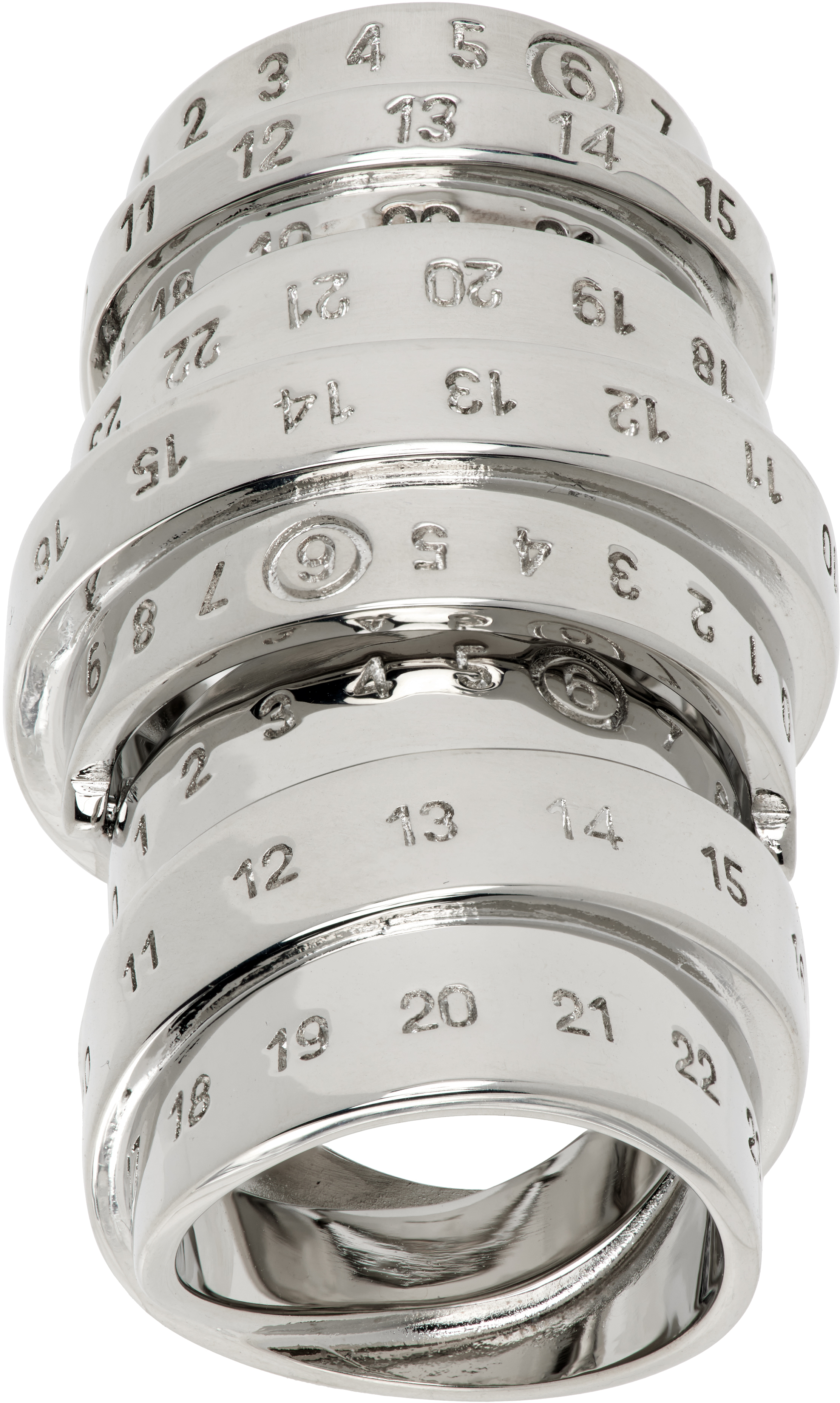 MM6 MAISON MARGIELA SILVER NUMERIC RING