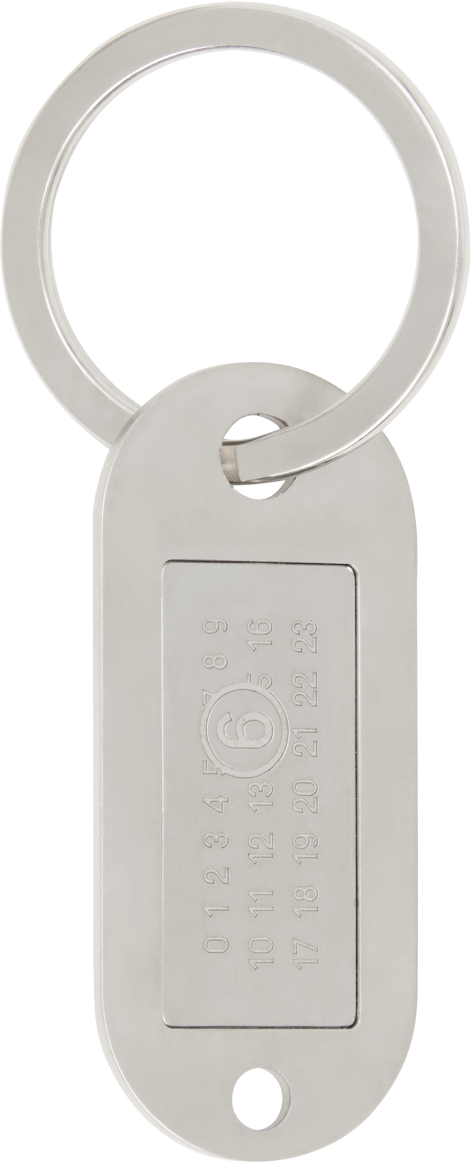 Mm6 Maison Margiela Silver Key Keychain In 952 Palladio Buratat