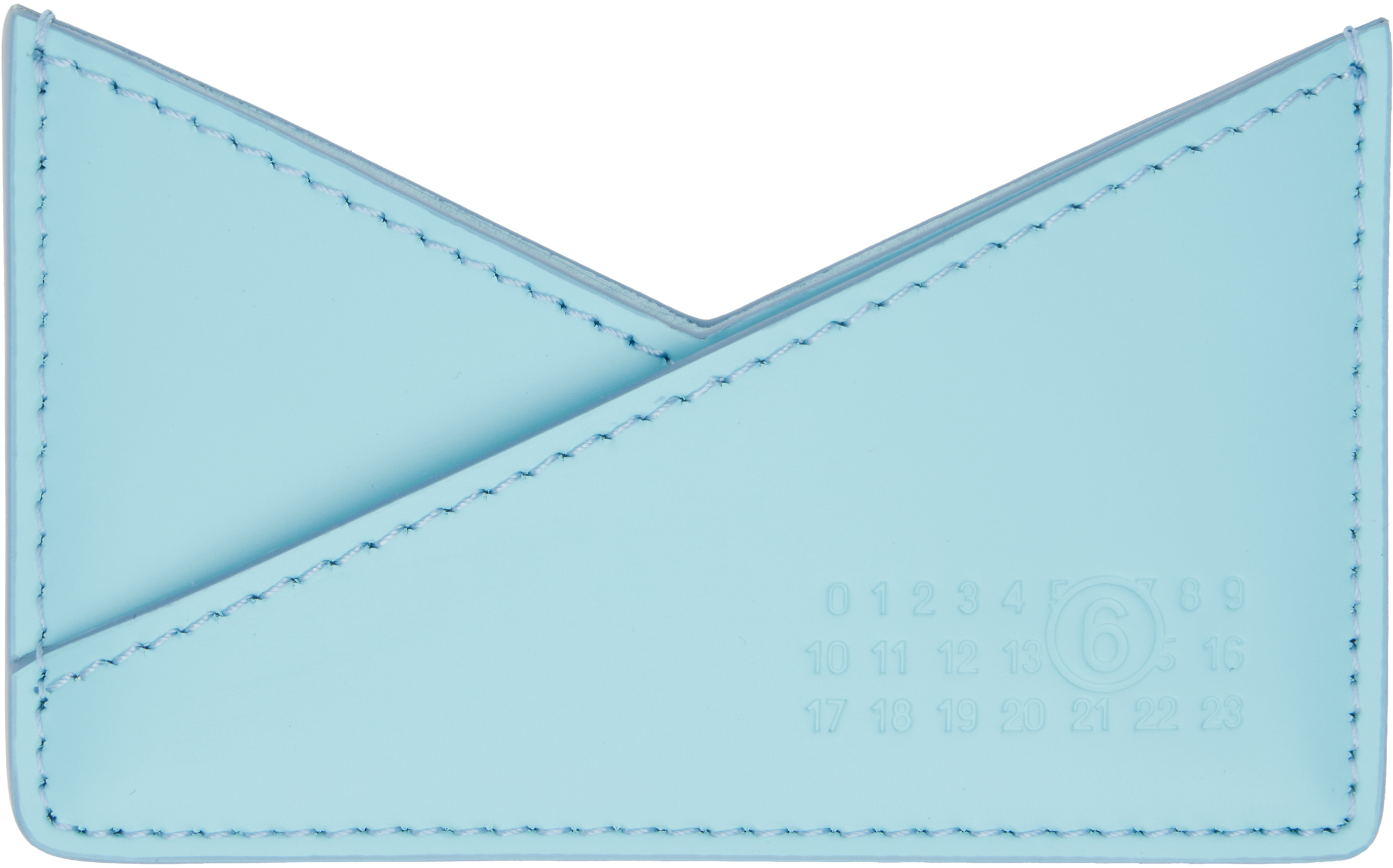 人気！MM6 MAISON MARGIELA ブルー Triangle 6 カードケース MM6 Maison Margielaのブルー Triangle 6 カードケースがセール中