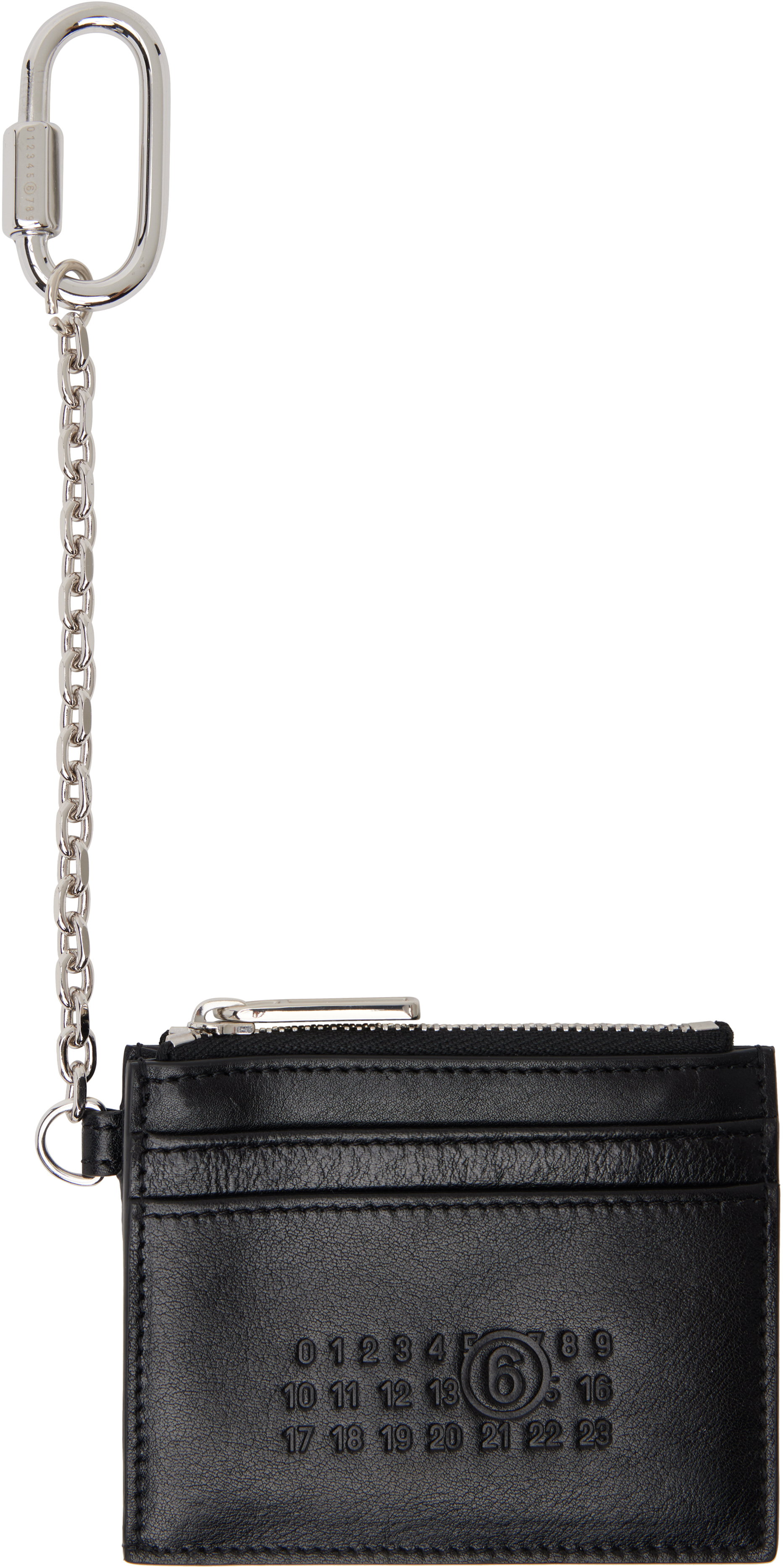 MM6 MAISON MARGIELA BLACK LEATHER CARD HOLDER