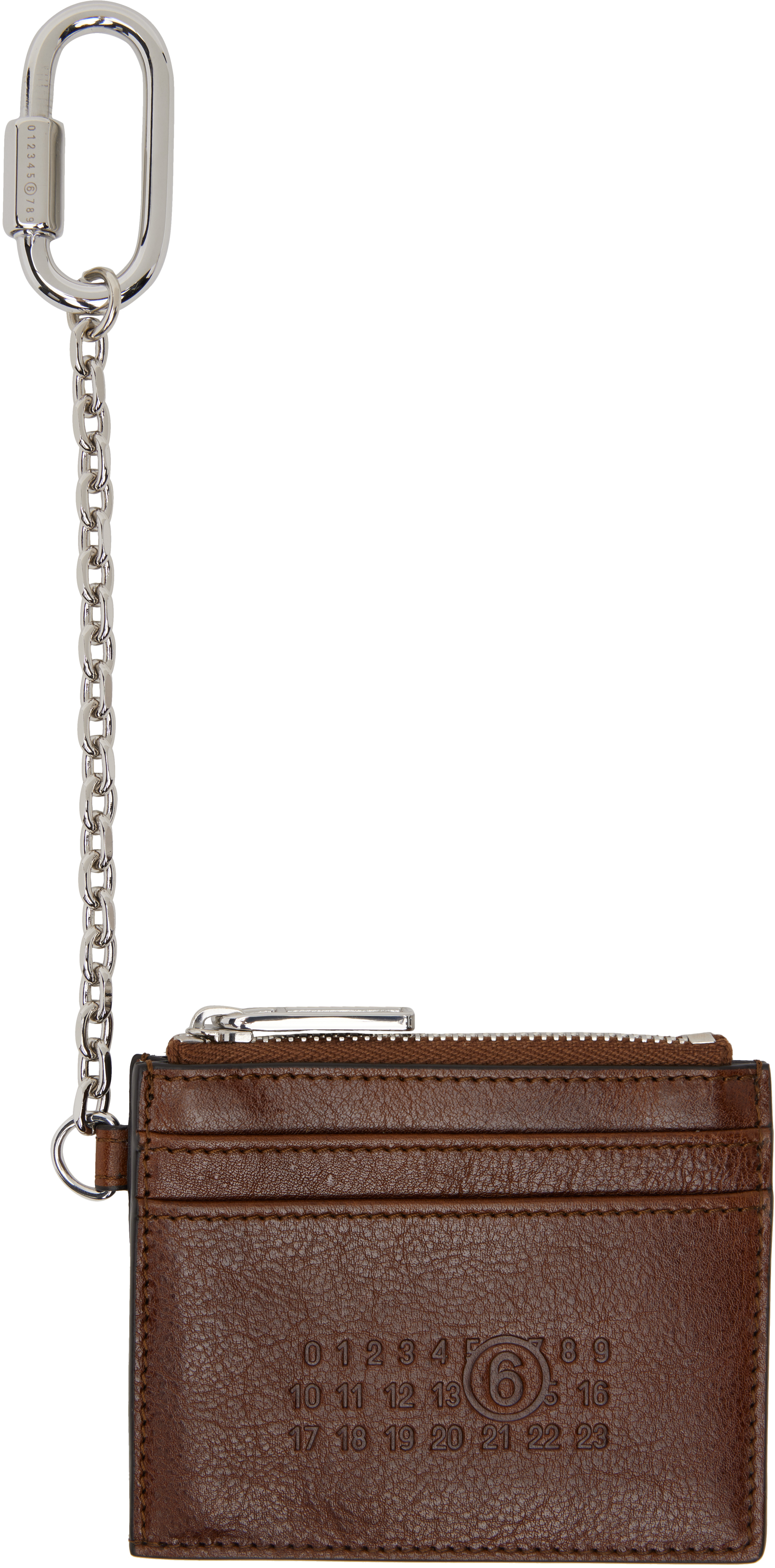 Mm6 Maison Margiela Brown Leather Card Holder In T2255 Root Brown