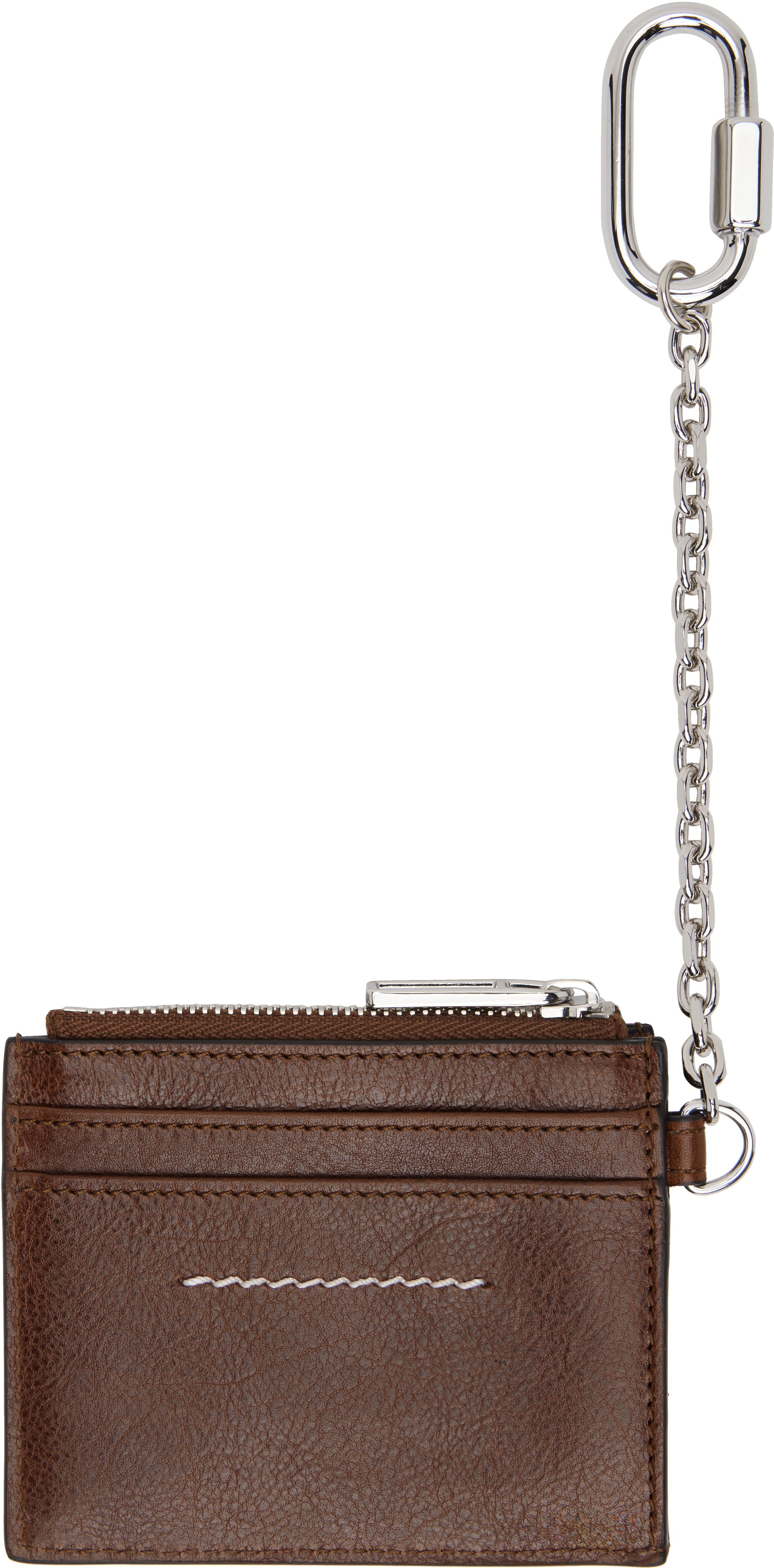 MM6 MAISON MARGIELA BROWN LEATHER CARD HOLDER