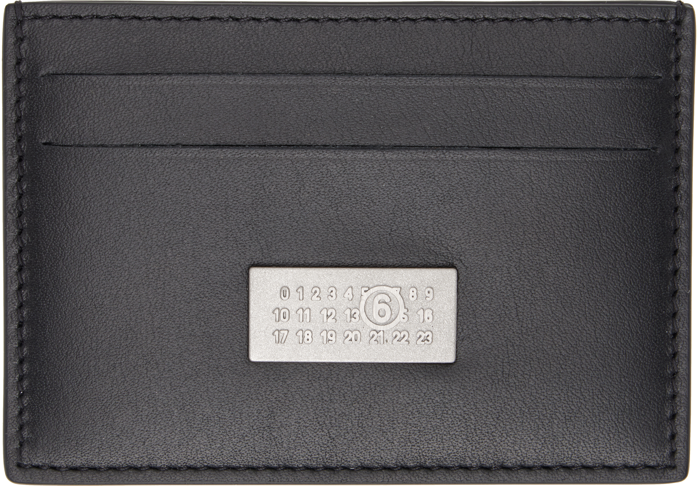 MM6 MAISON MARGIELA BLACK LEATHER CARD HOLDER