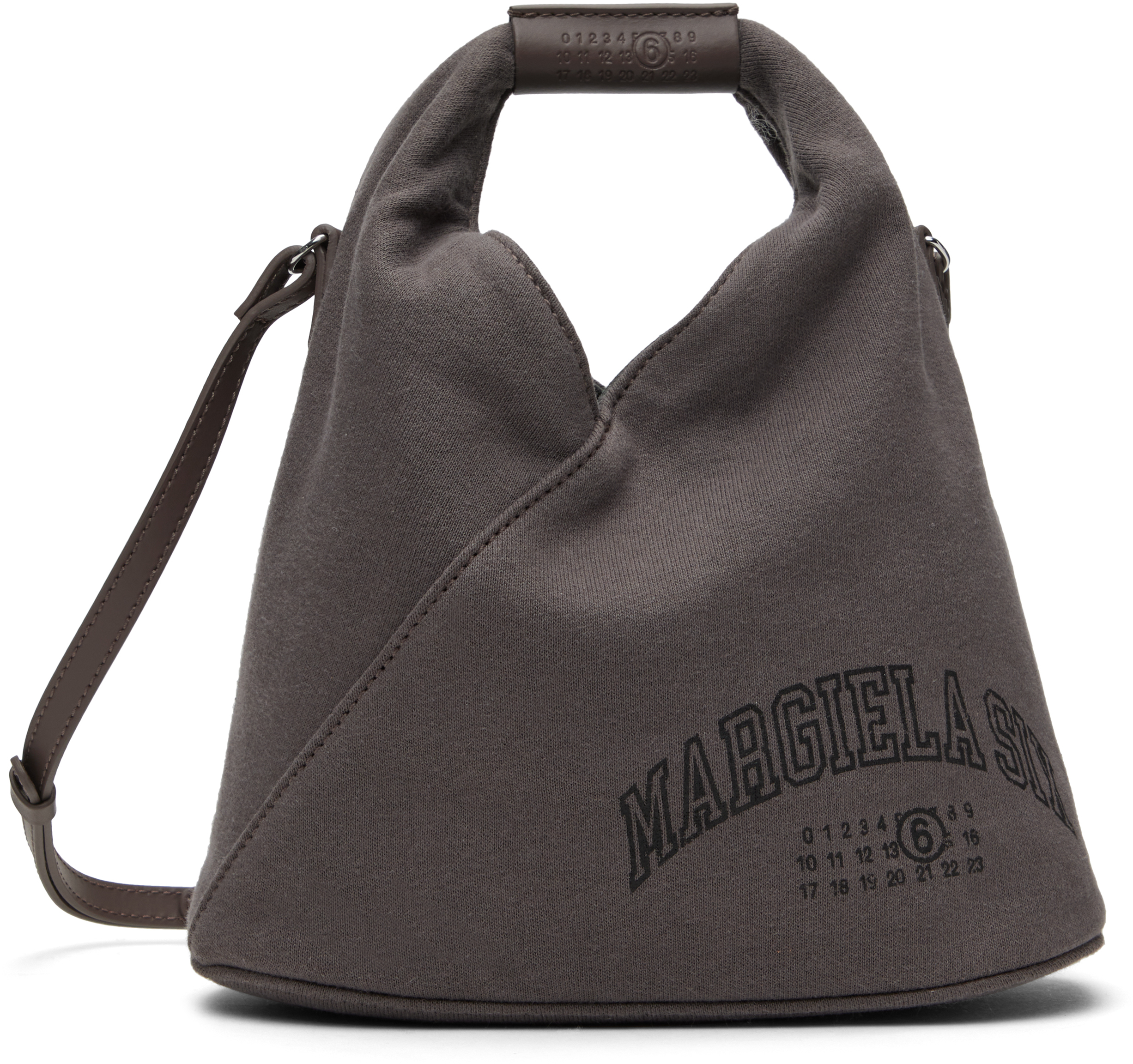 Gray Sweat Varsity Print Crossbody Bag