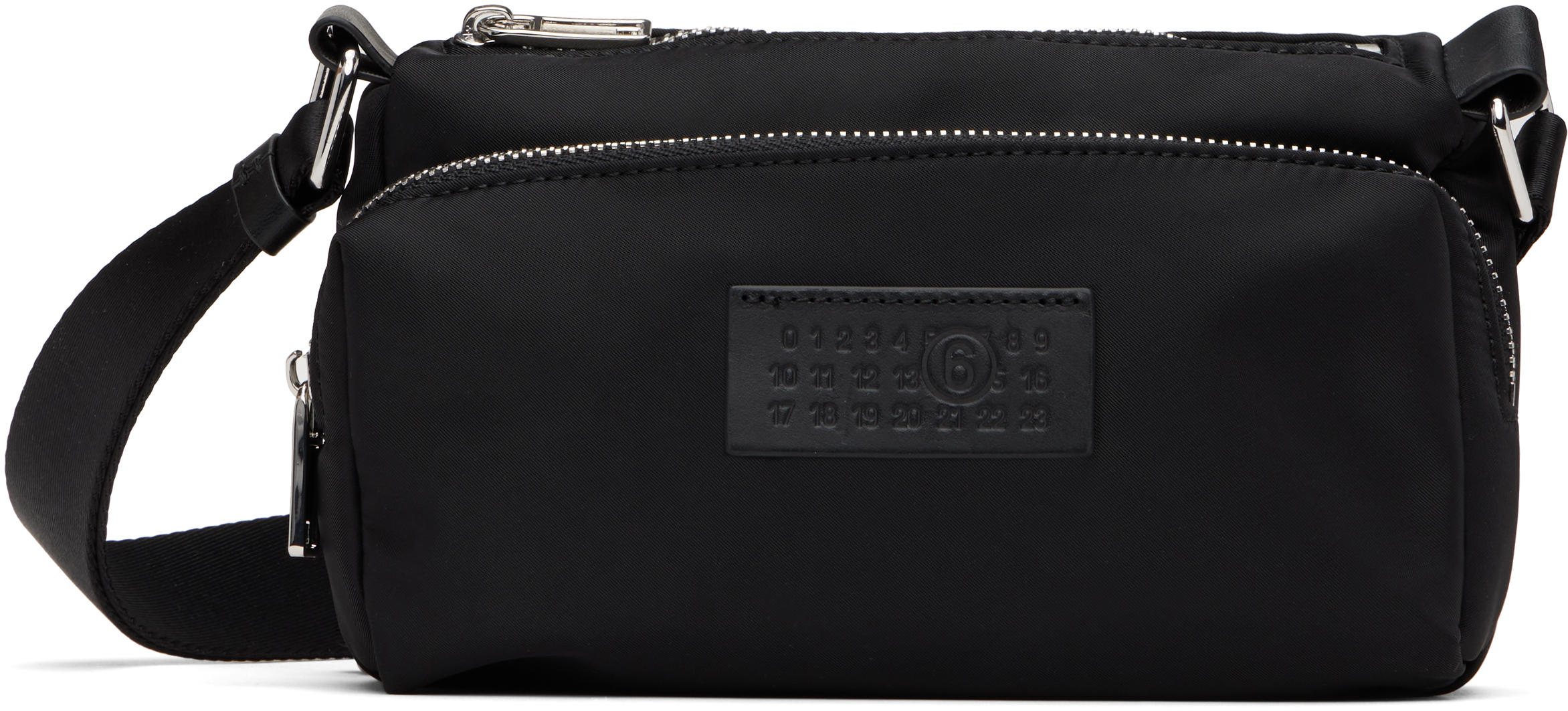 MM6 MAISON MARGIELA BLACK NYLON POCKETS CROSSBODY BAG