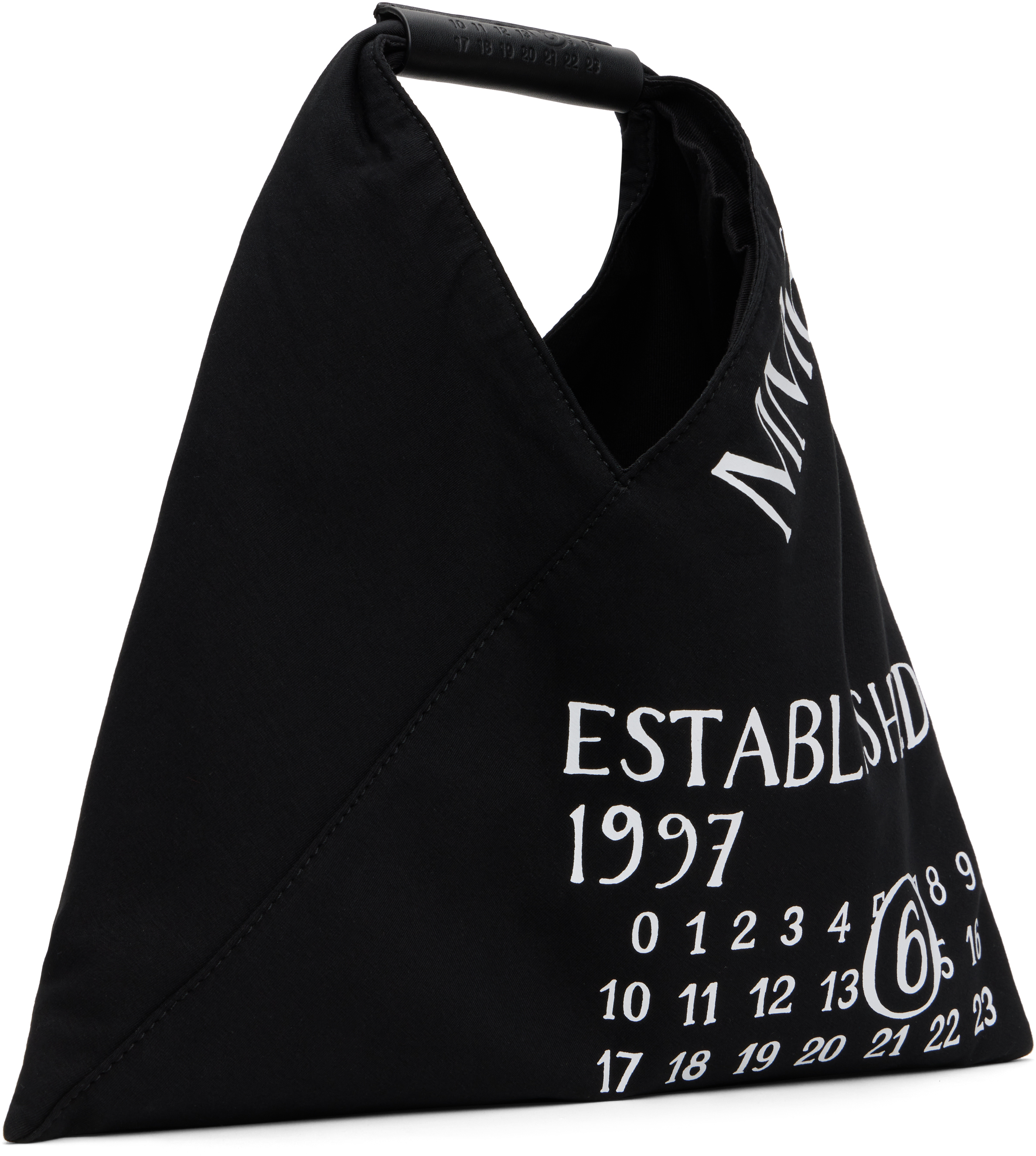 Mm6 Maison Margiela Small Japanese Triangle Top Handle Bag In T8013 Black