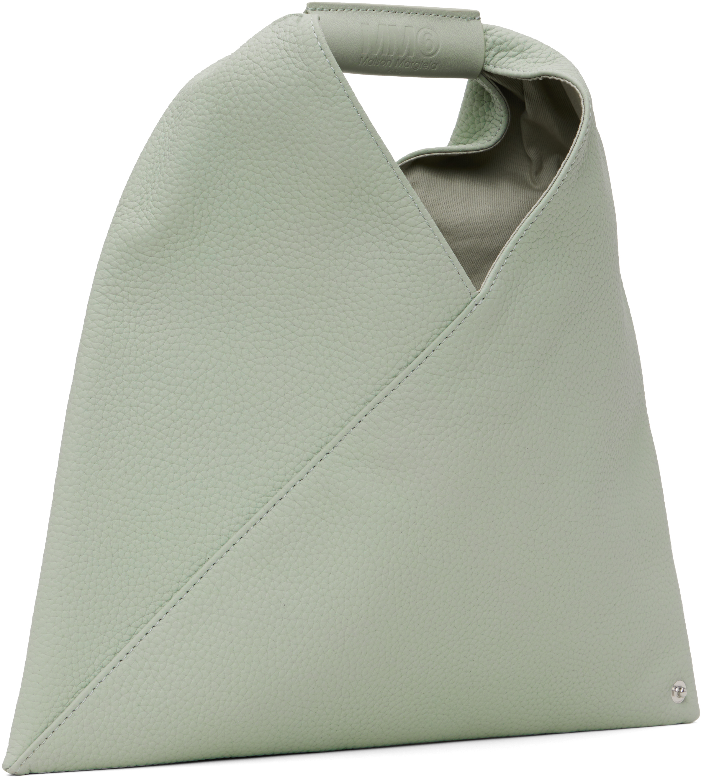 Mm6 Maison Margiela Gray Mini Triangle Tote In T8135 Smoke