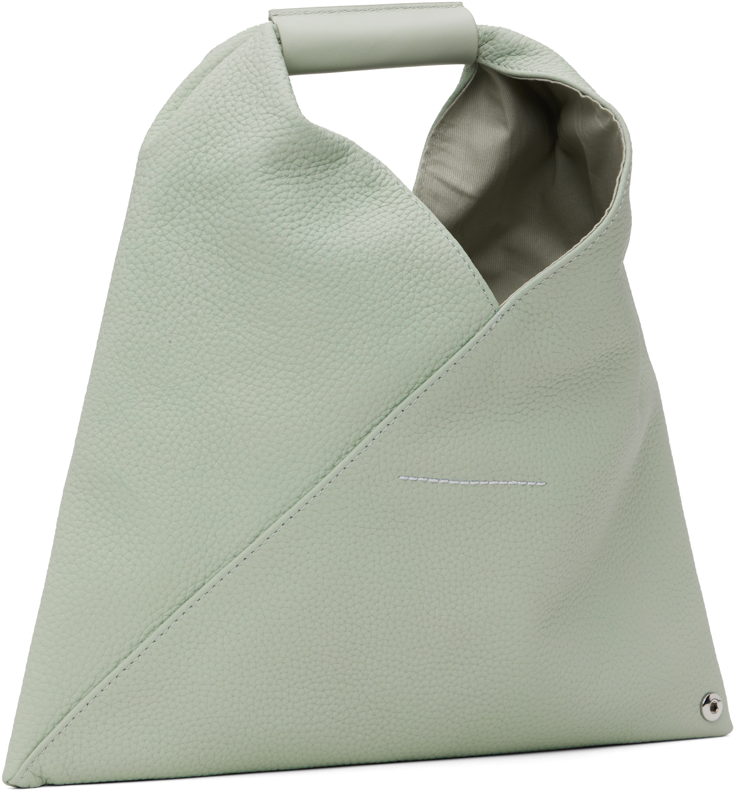Mm6 Maison Margiela Gray Mini Triangle Tote In T8135 Smoke