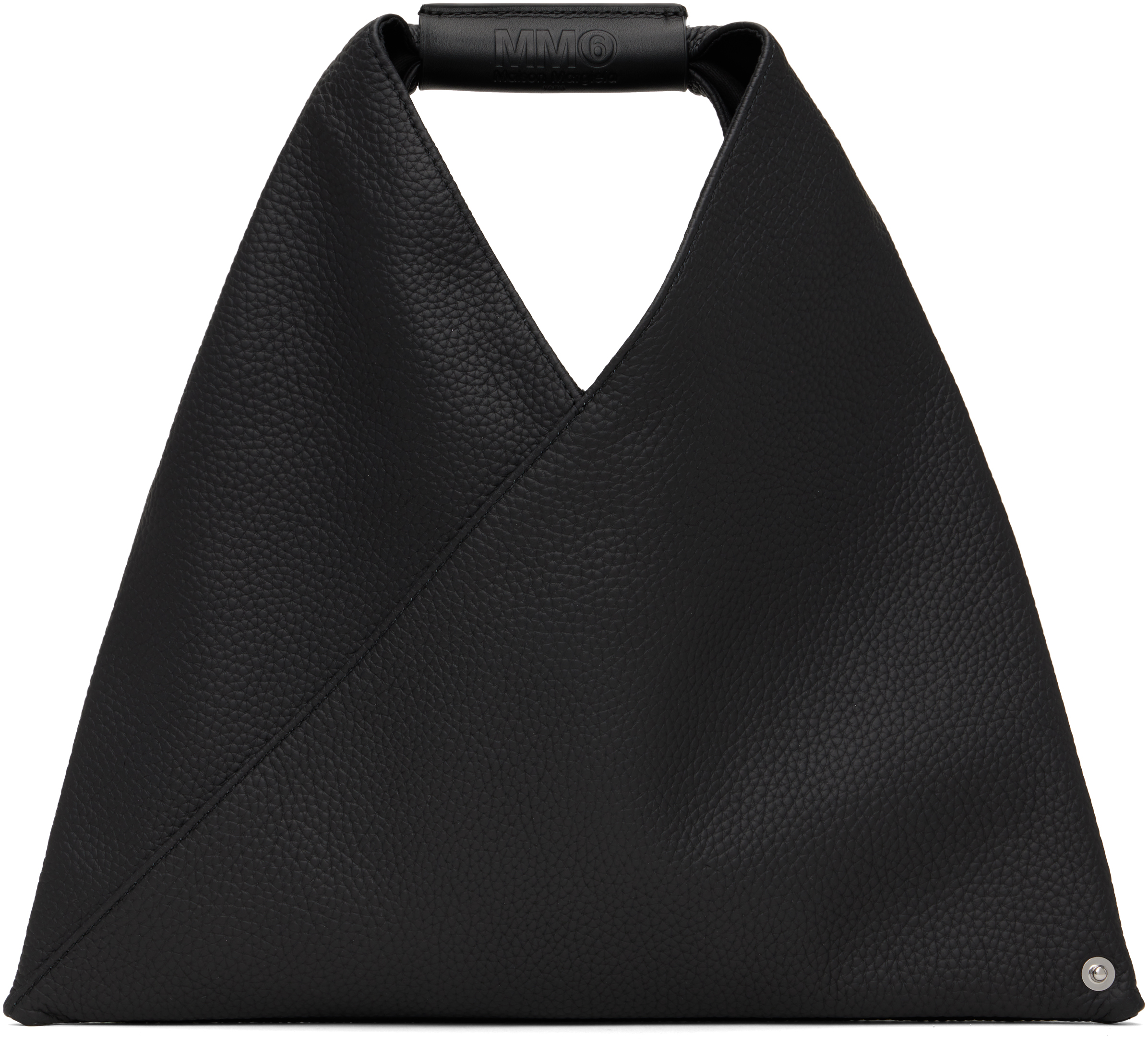 Shop Mm6 Maison Margiela Black Mini Triangle Tote In T8013 Black