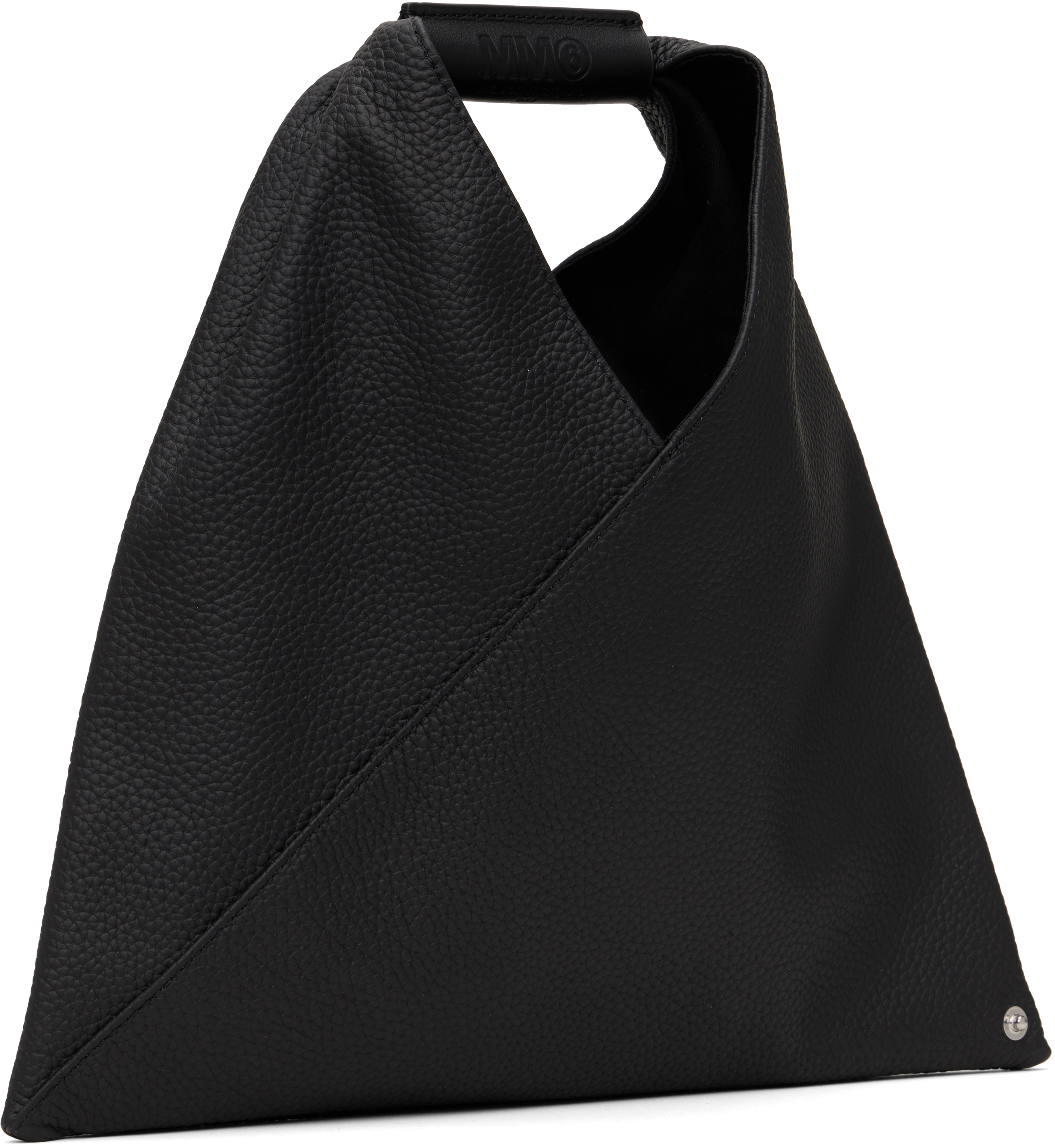 Shop Mm6 Maison Margiela Black Mini Triangle Tote In T8013 Black