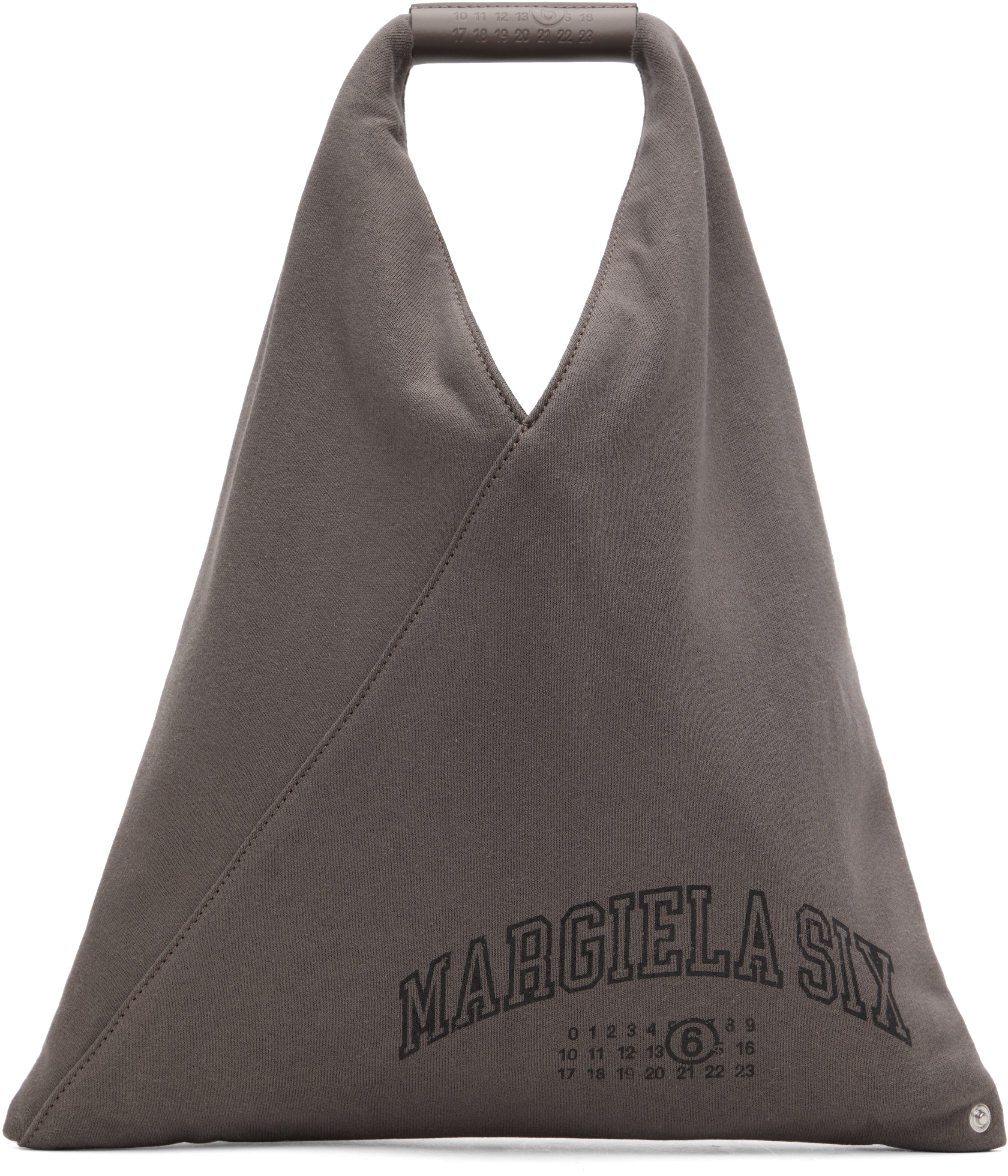 Gray Sweat Varsity Print Small Tote