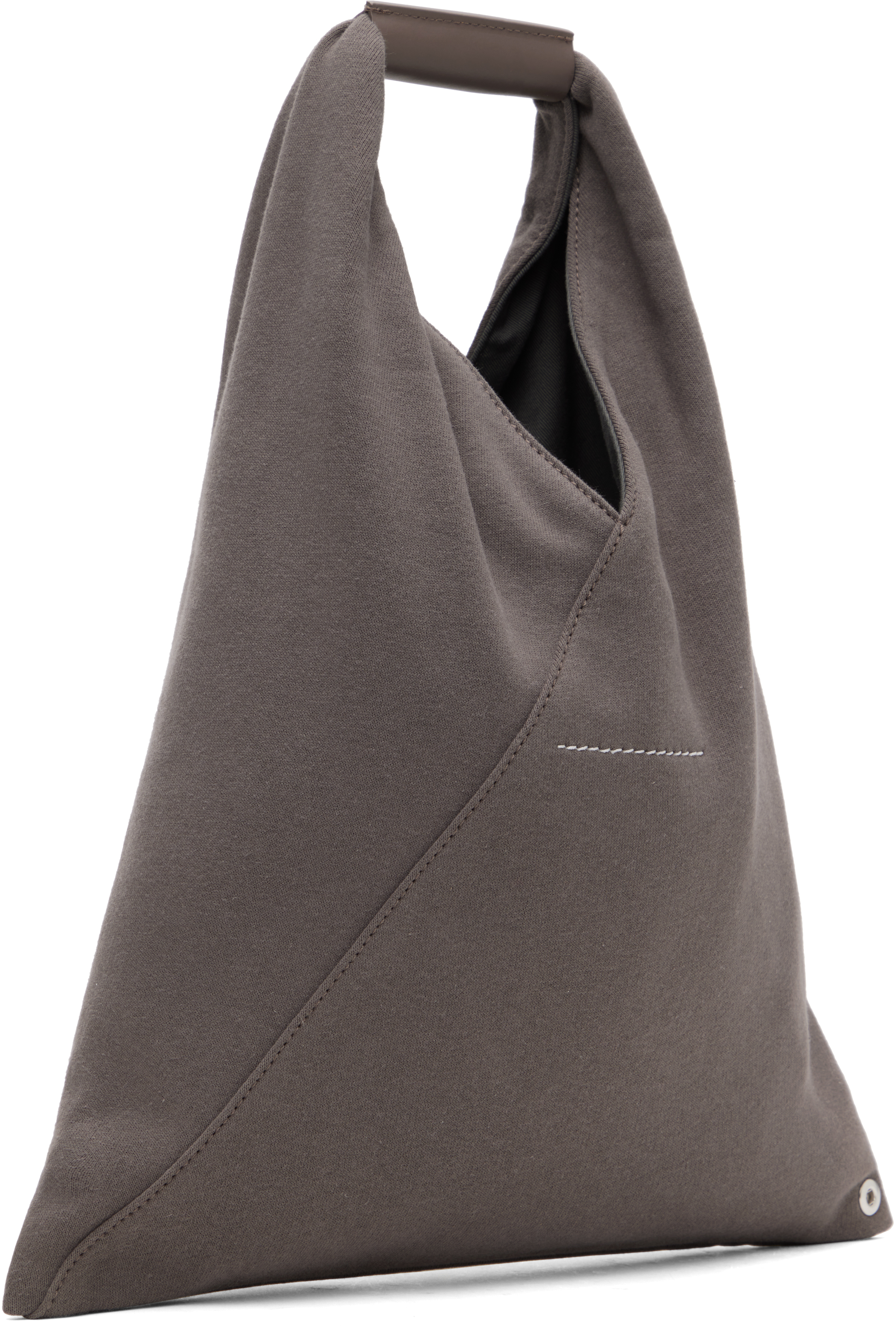 Mm6 Maison Margiela Gray Sweat Varsity Print Small Tote In T8031 Bungee Cord