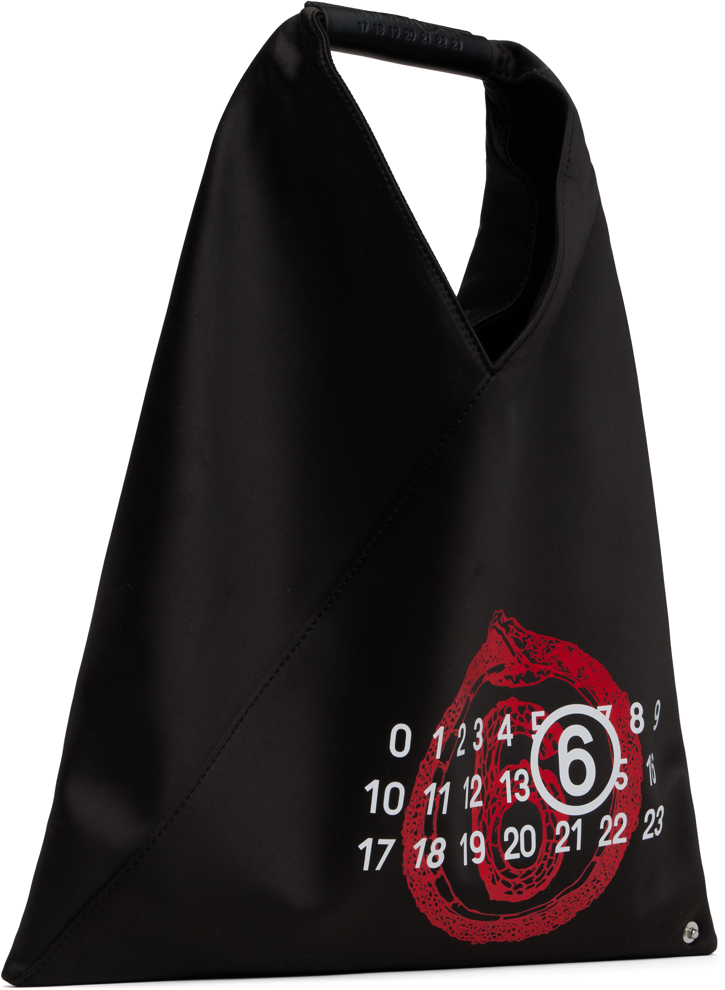 Mm6 Maison Margiela Black 'year Of The Snake' Triangle Small Tote In T8013 Black