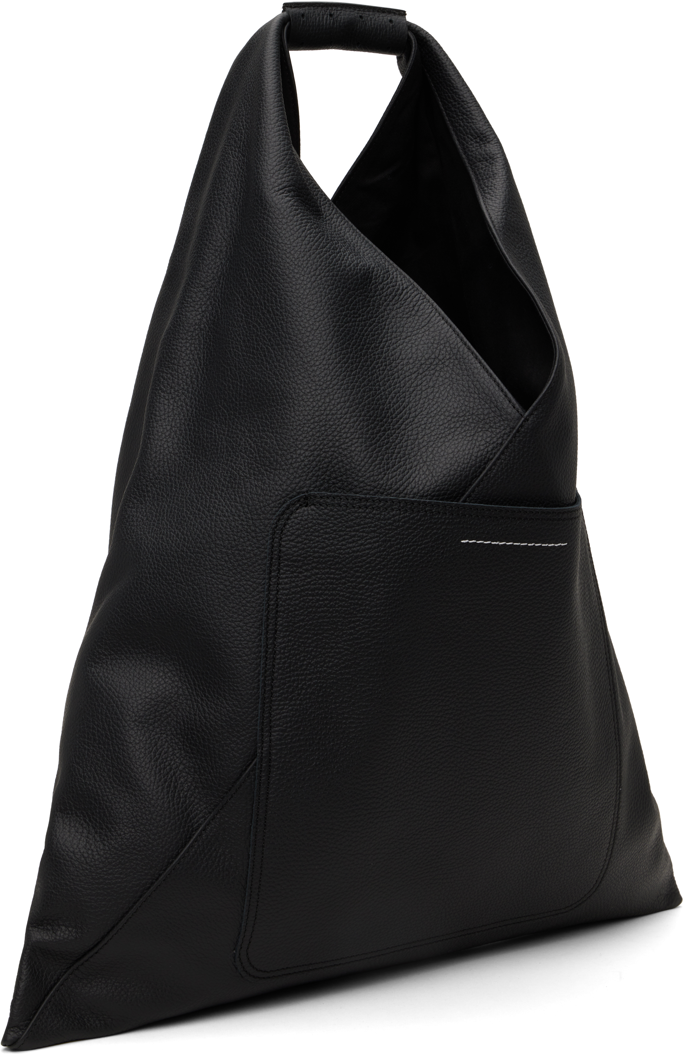 Mm6 Maison Margiela Black Triangle Classic Medium Tote In T8013 Black