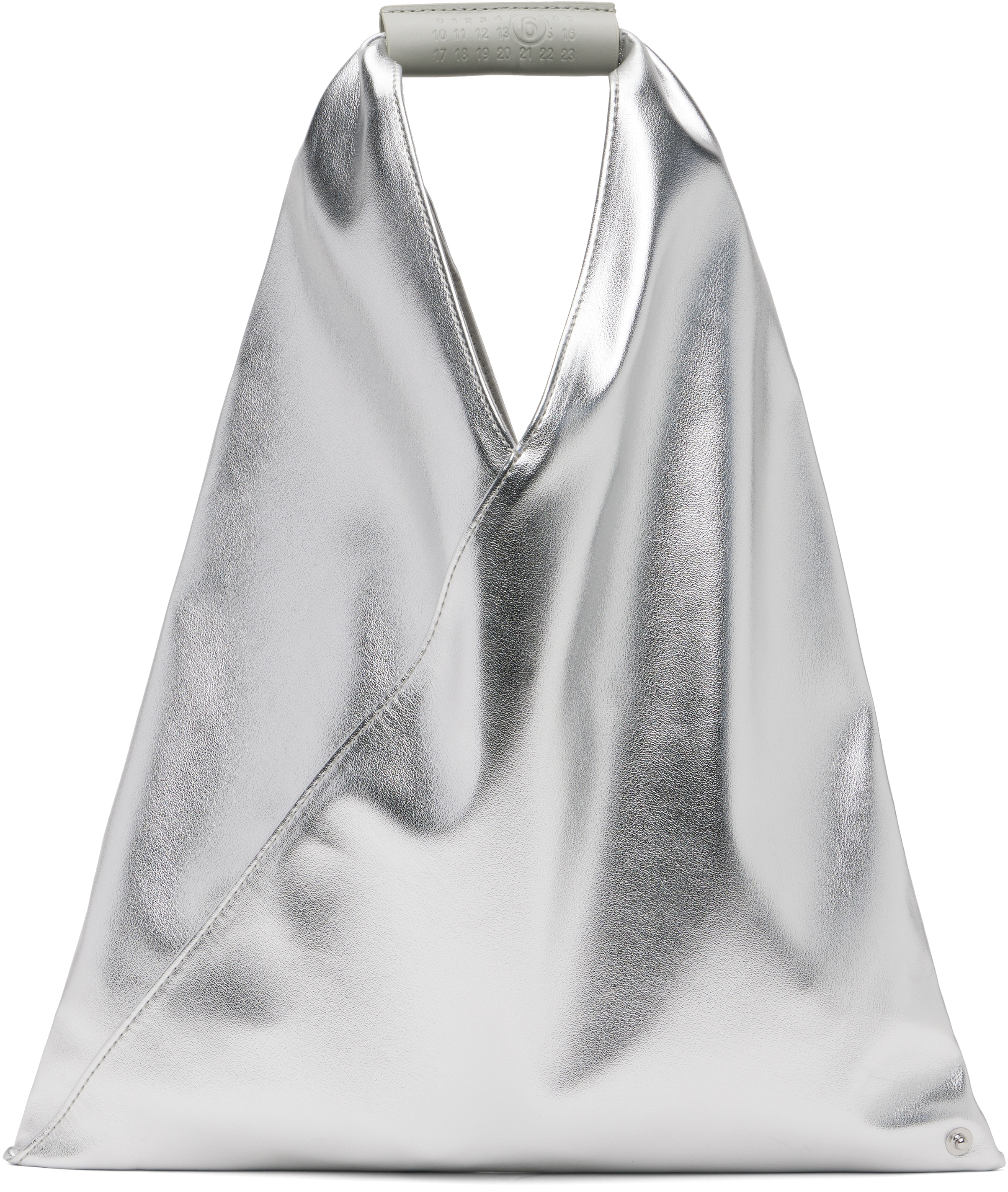 MM6 MaisonMargiela マルジェラ トライアングル スモール MM6 Maison Margielaのシルバー スモール トライアングルトート