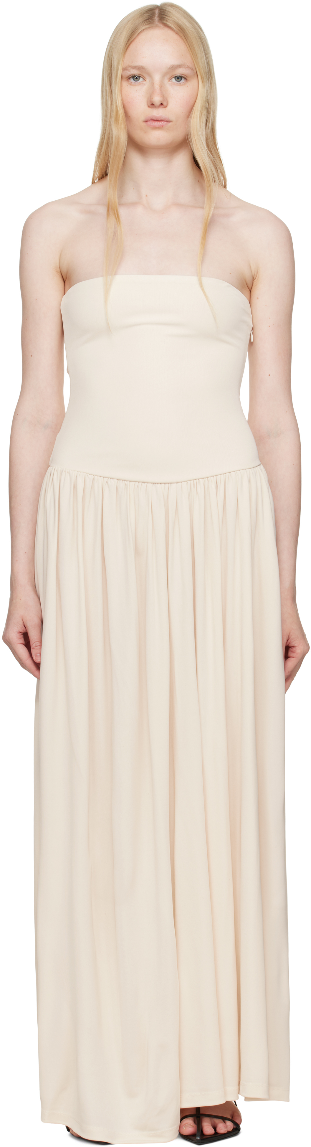 Shop Aya Muse Off-white Dia Maxi Dress In Off White