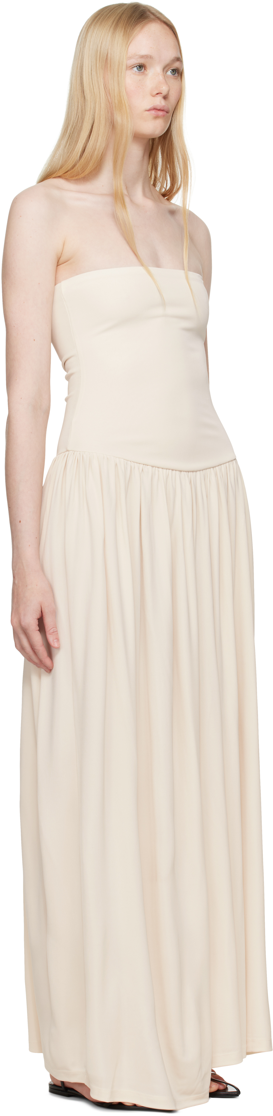 Shop Aya Muse Off-white Dia Maxi Dress In Off White