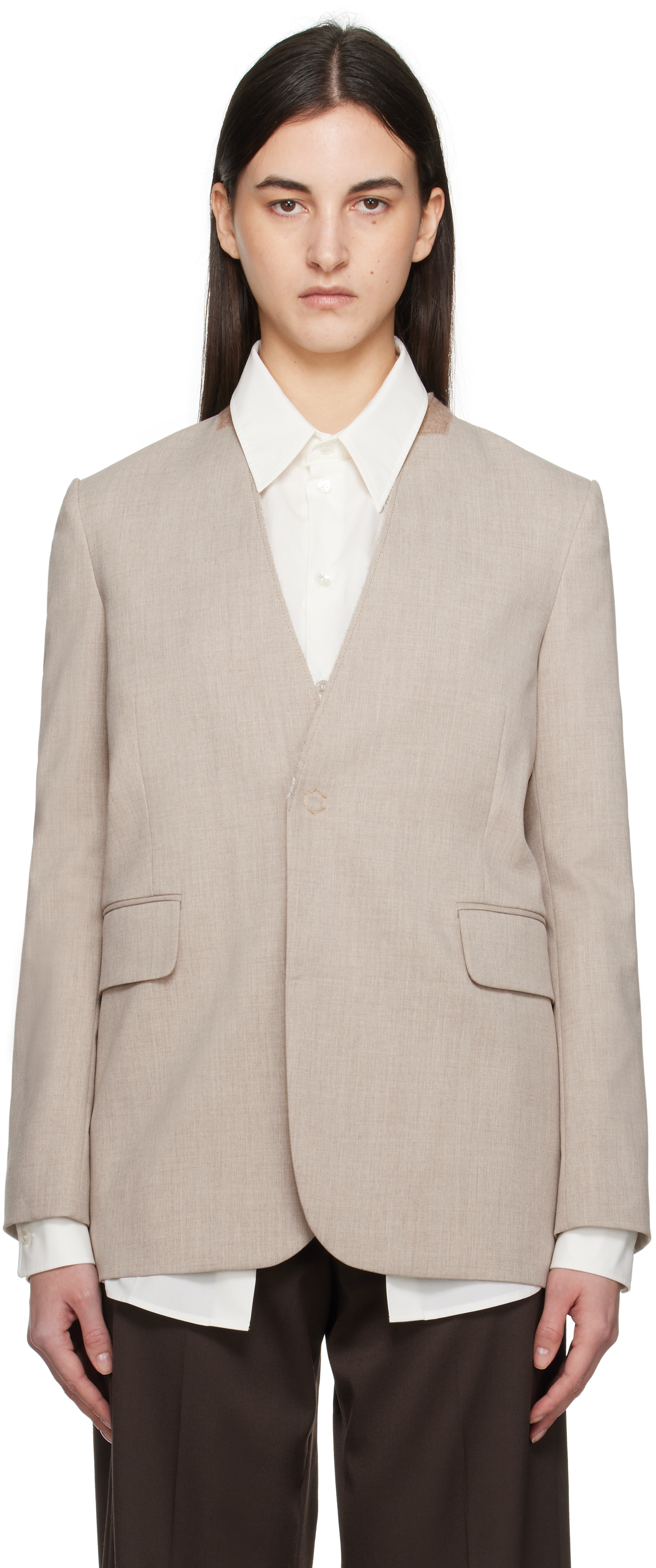 Mm6 Maison Margiela ウィメンズ テーラードジャケット | SSENSE Mm6 Maison Margiela ウィメンズ テーラードジャケット | SSENSE