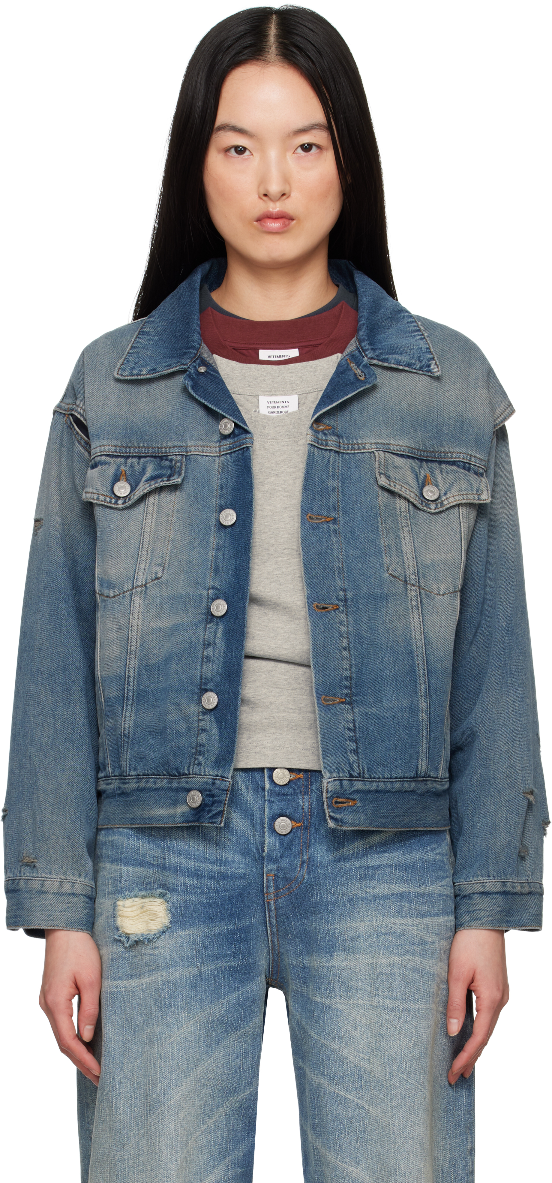 Blue Faded Denim Jacket