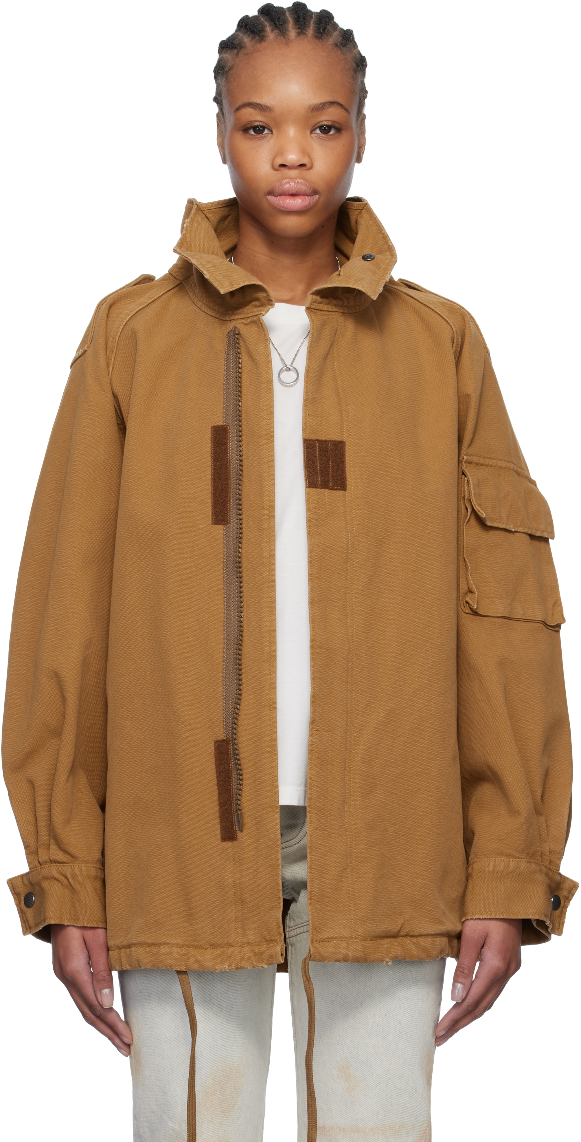 Tan Spliced Canvas Jacket