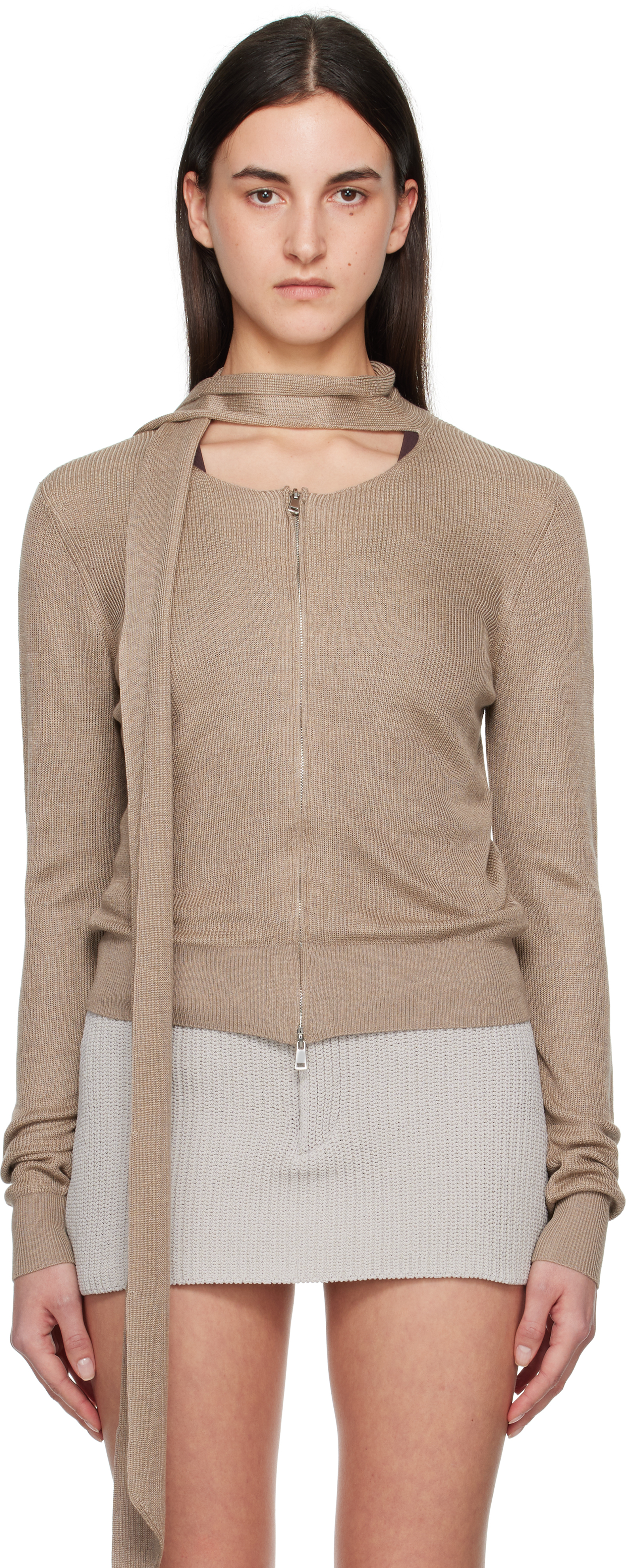 【関税込み】Aya Muse トープ Musca ジャケット Taupe Musca Jacket by Aya Muse on Sale