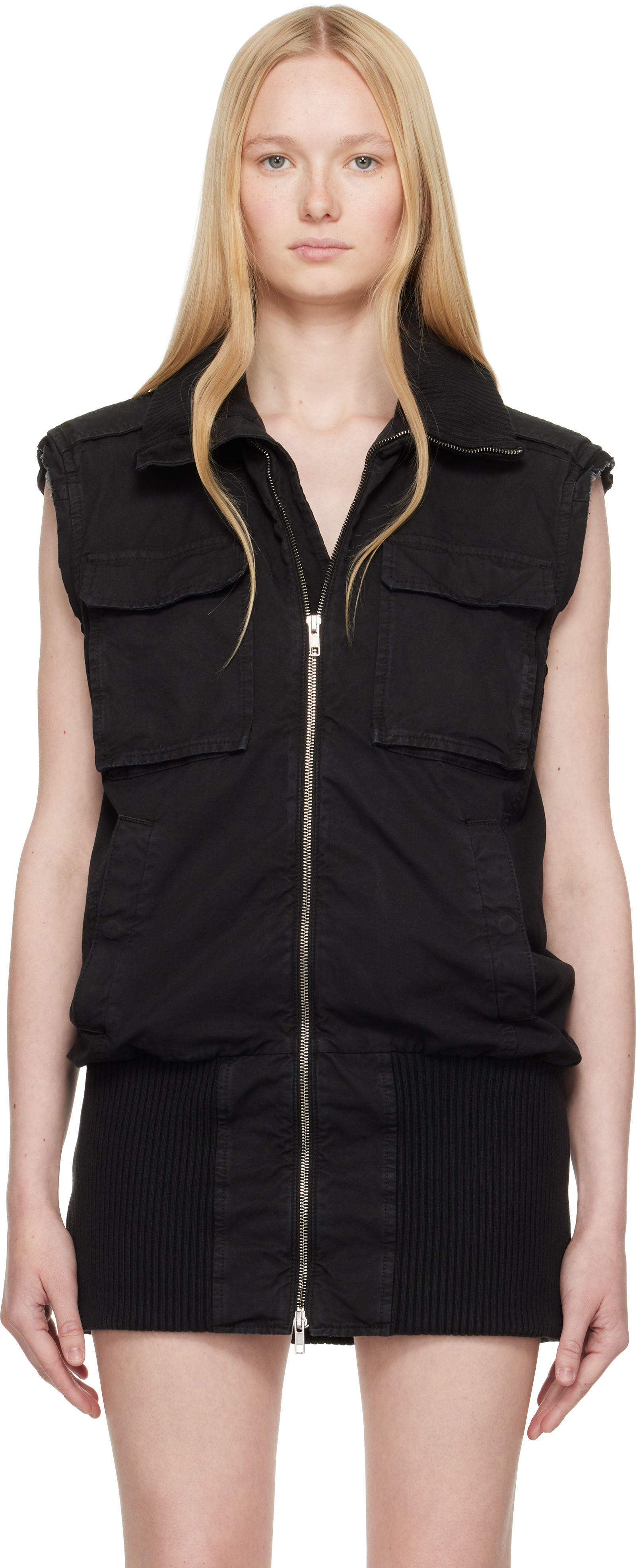 Mm6 Maison Margiela Black Light Canvas Vest