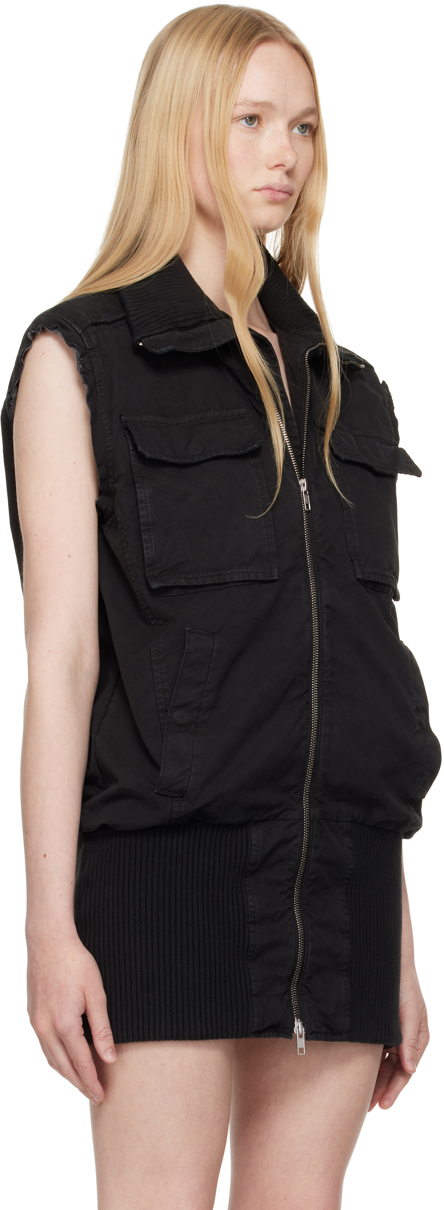 Mm6 Maison Margiela Black Light Canvas Vest