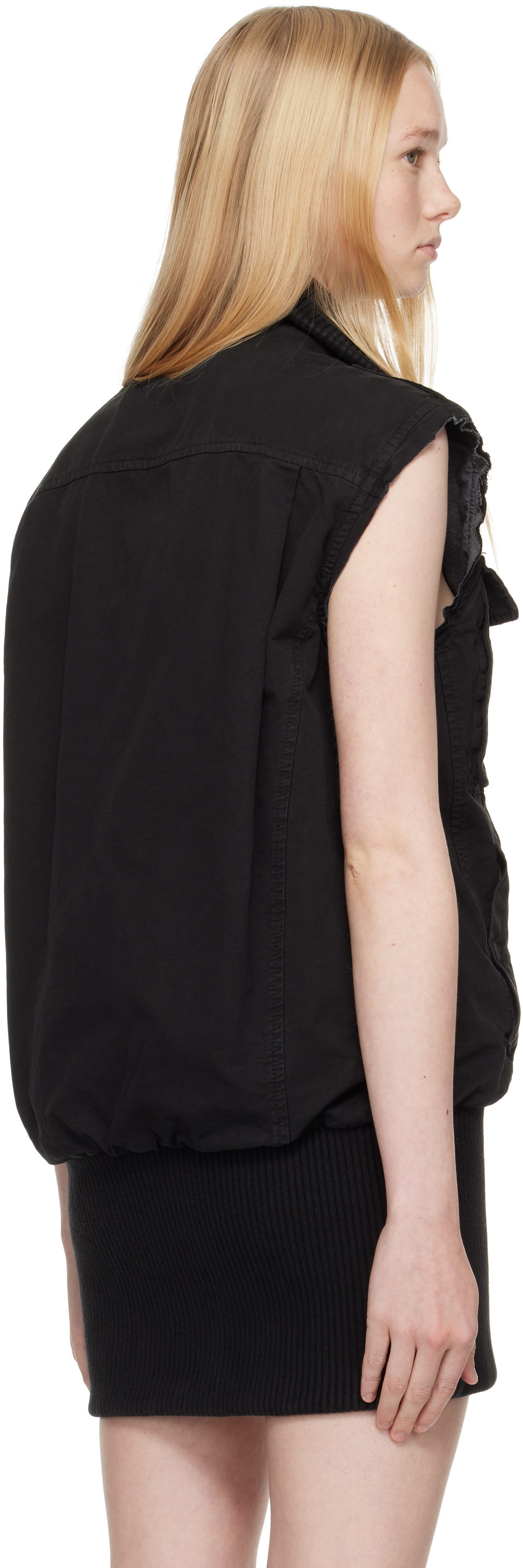 Mm6 Maison Margiela Black Light Canvas Vest