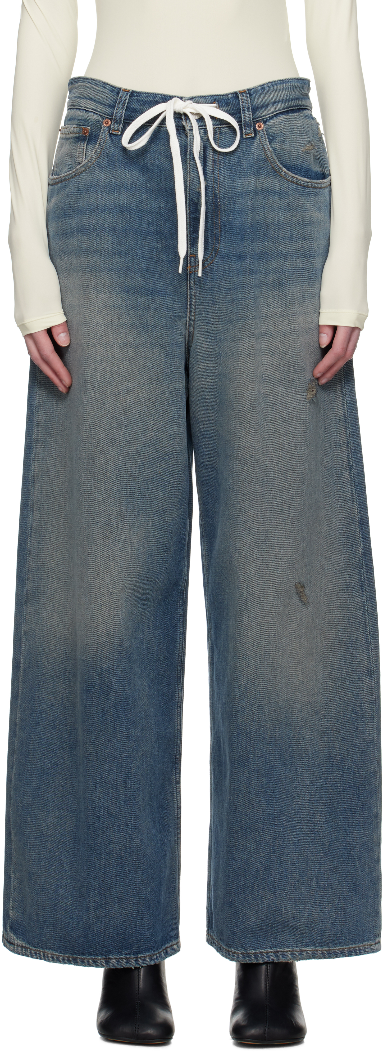 Blue Drawstring Jeans